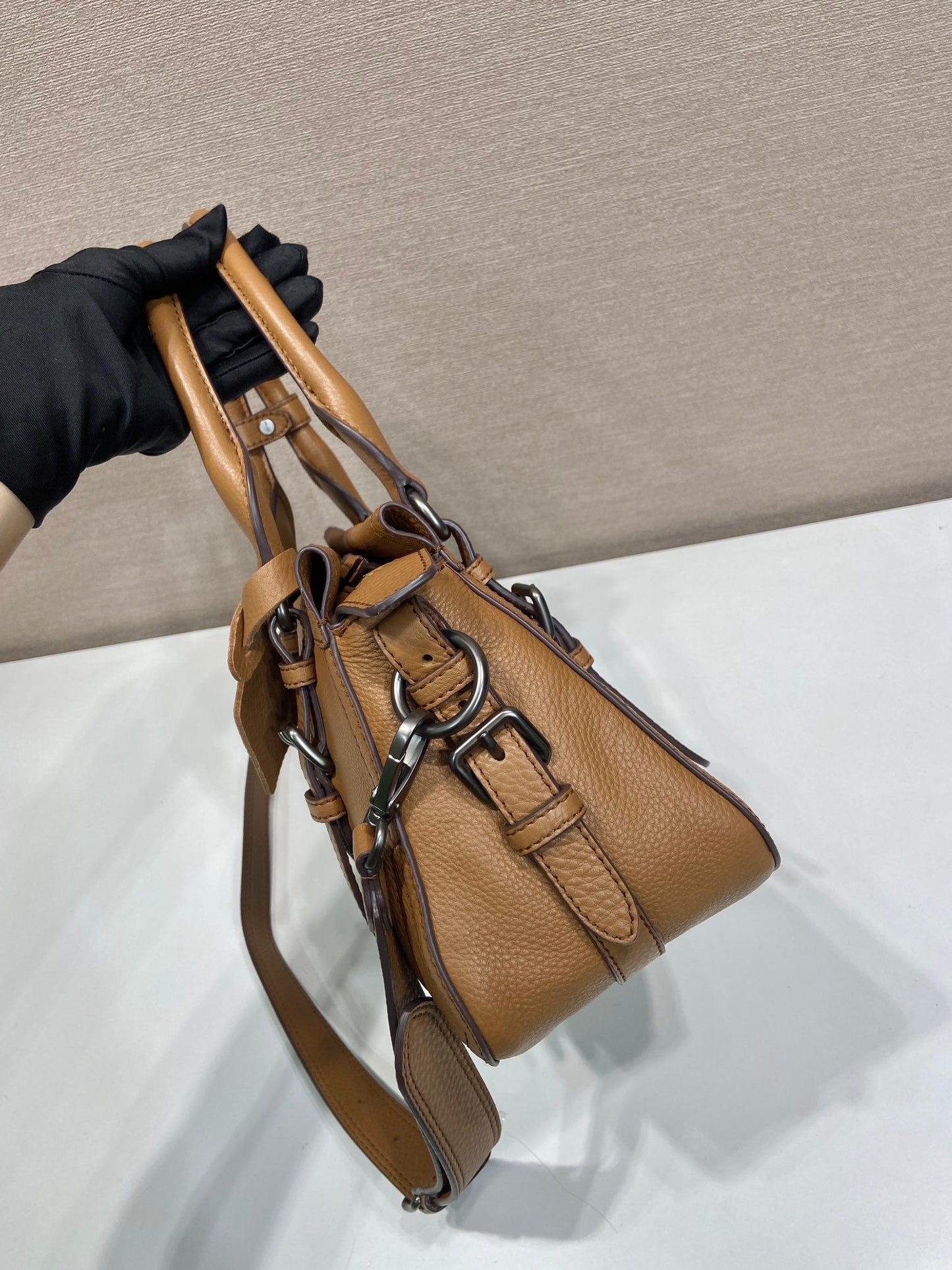 Prada Large Tote Bag 35cm Camel Leather