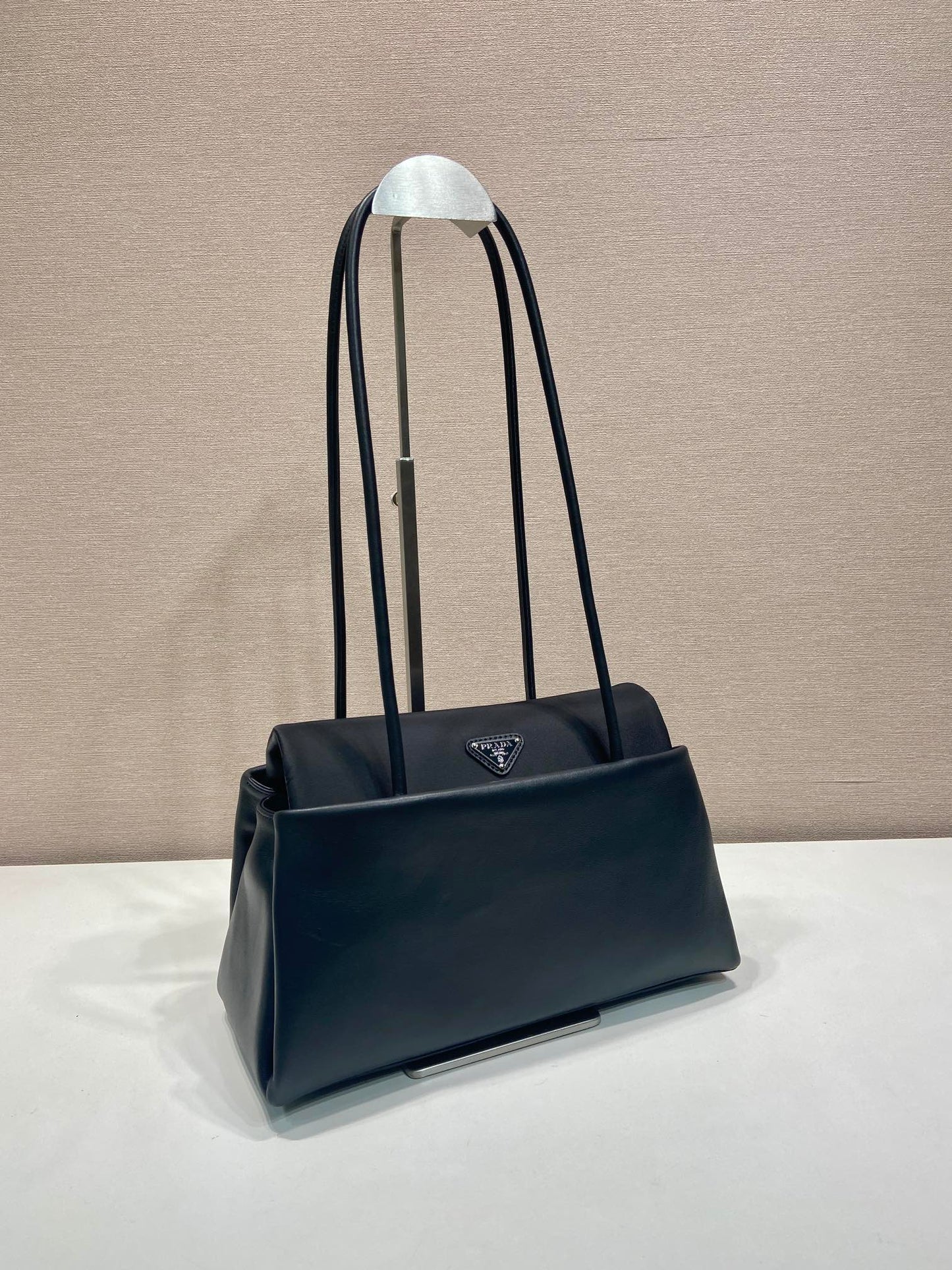 Prada Passage Medium Bag 28cm Black Leather Re-Nylon