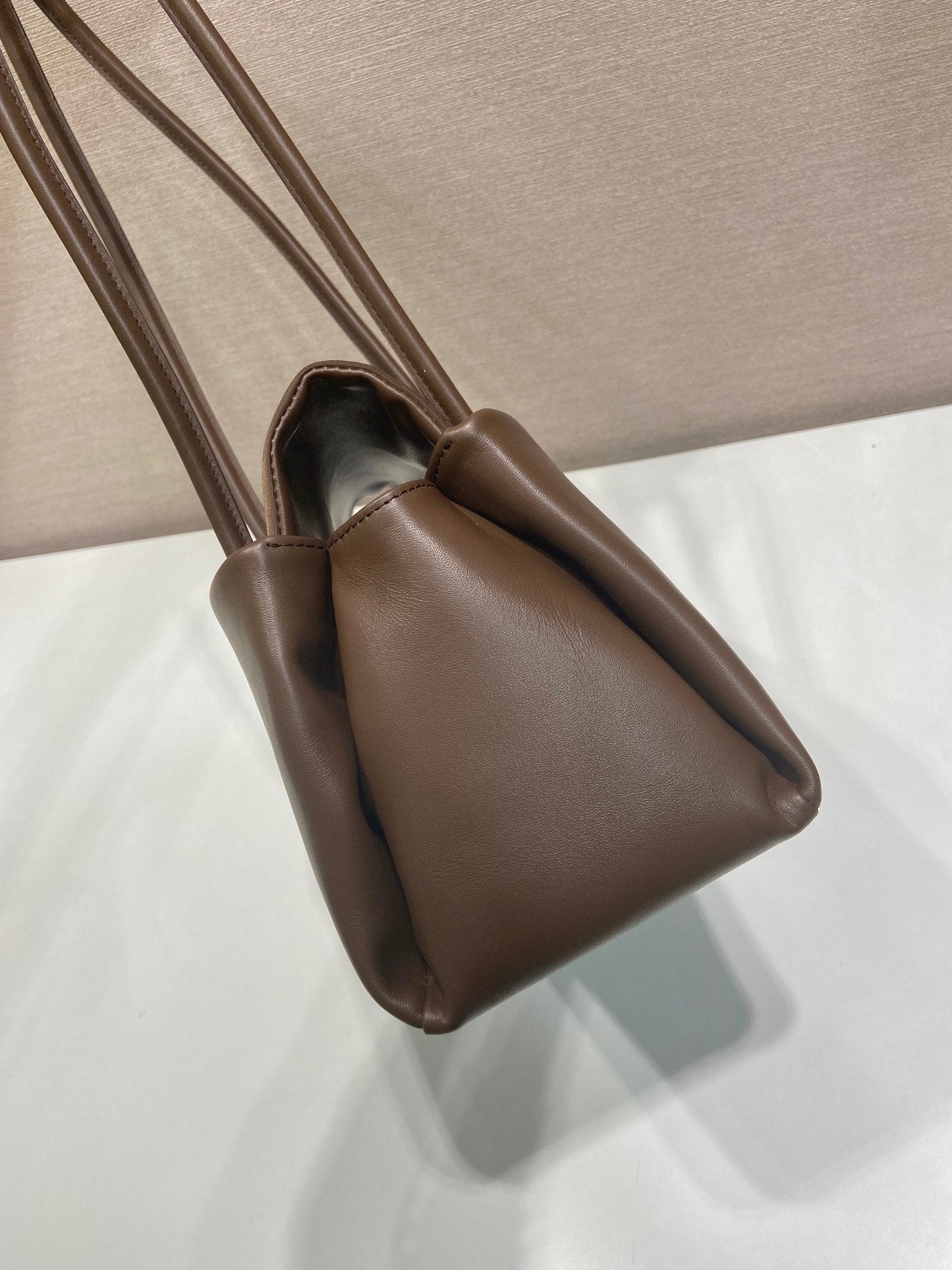 Prada Passage Medium Bag 28cm Brown Leather Re-Nylon