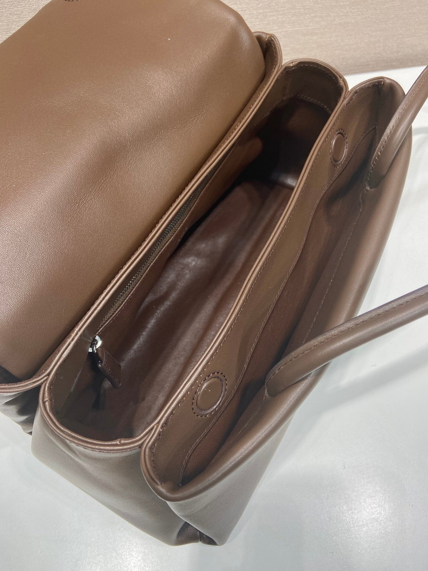 Prada Passage Medium Bag 28cm Brown Leather Re-Nylon