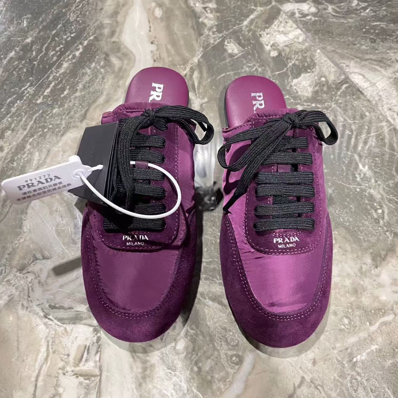 PRA 26S Mule Sneaker Purple Suede Canvas