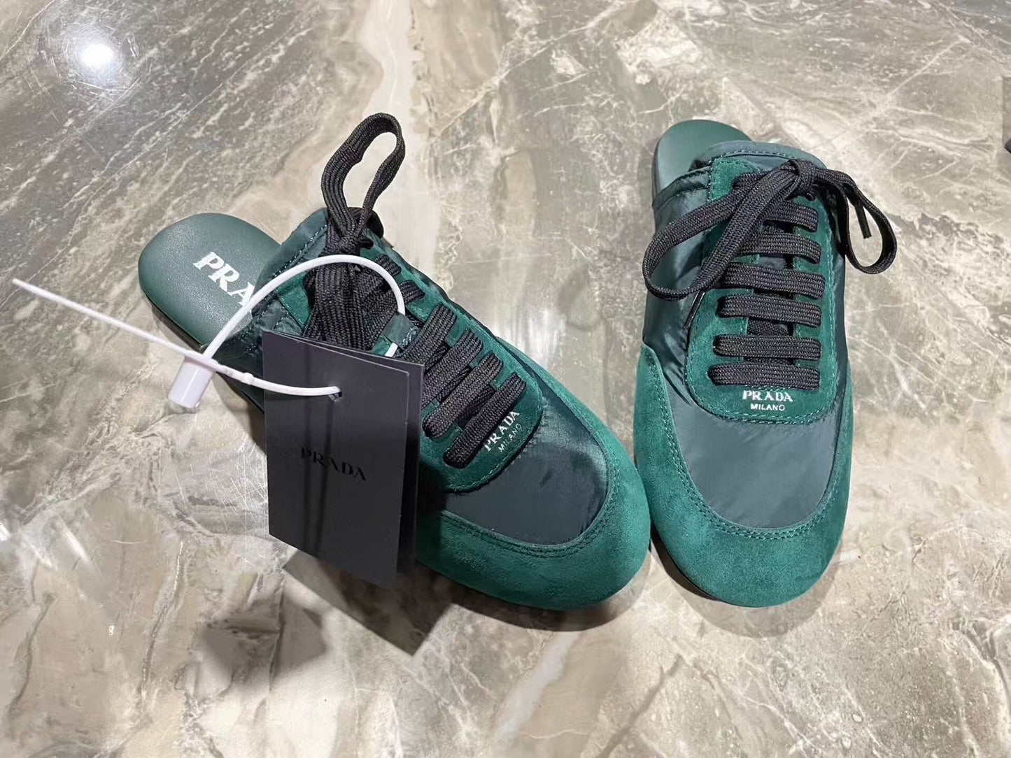 PRA 26S Mule Sneaker Teal Green Suede Canvas