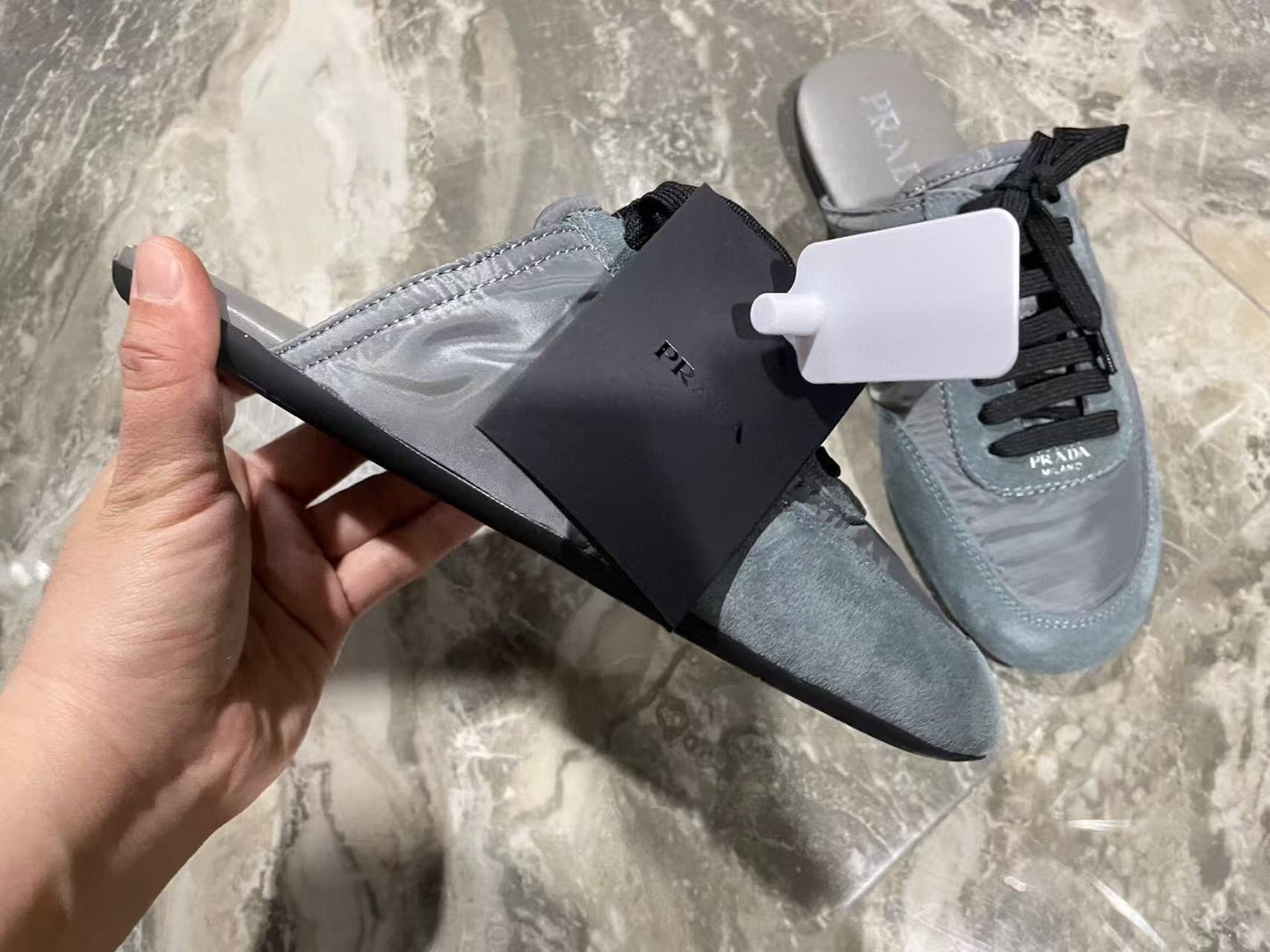 PRA 26S Mule Sneaker Grey Suede Canvas