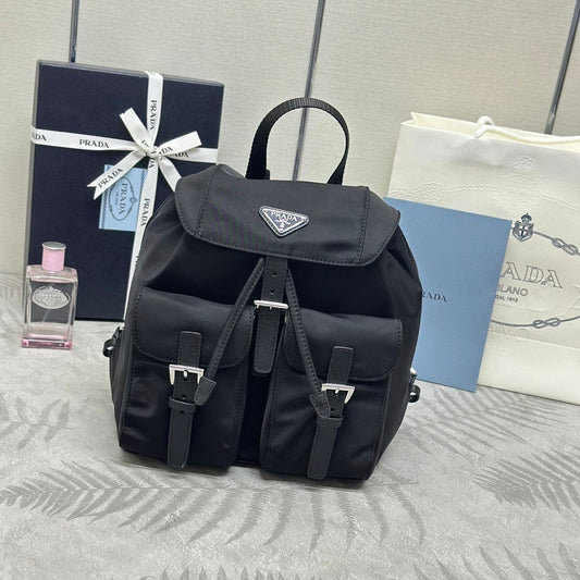Prada 2026 Backpack 23.5cm Black Re-Nylon