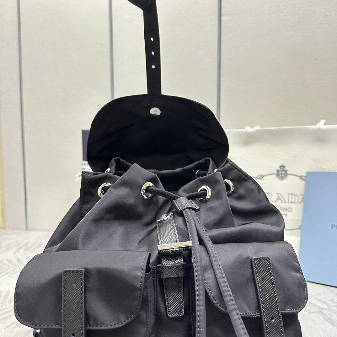 Prada 2026 Backpack 23.5cm Black Re-Nylon