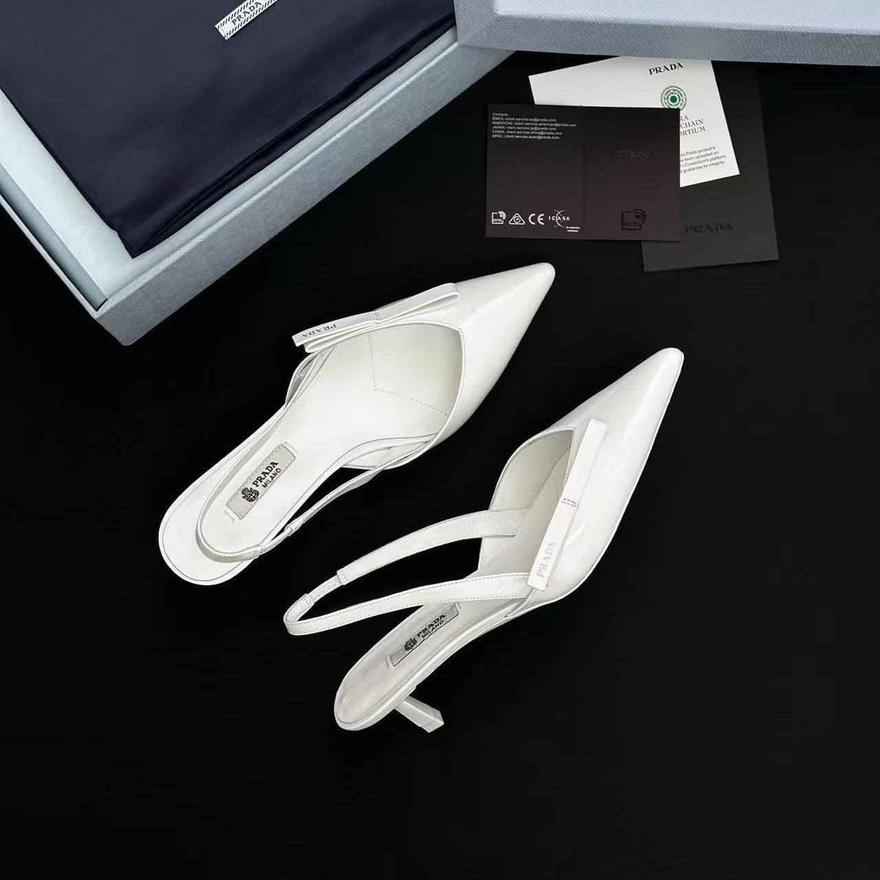 Prada 26s Slingback White Cowhide 003