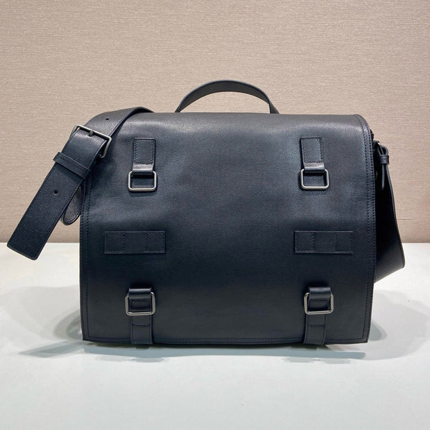 Prada 2026 Messenger Bag 34cm Black Leather