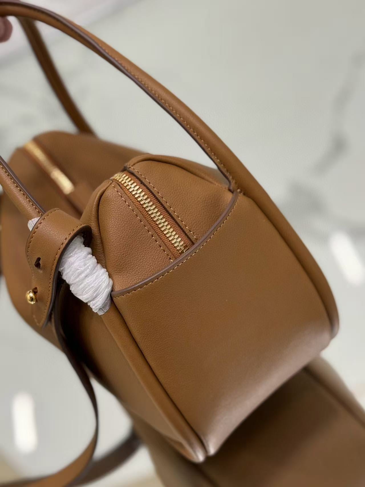 Prada Darling Handbag Caramel Soft Grain Leather