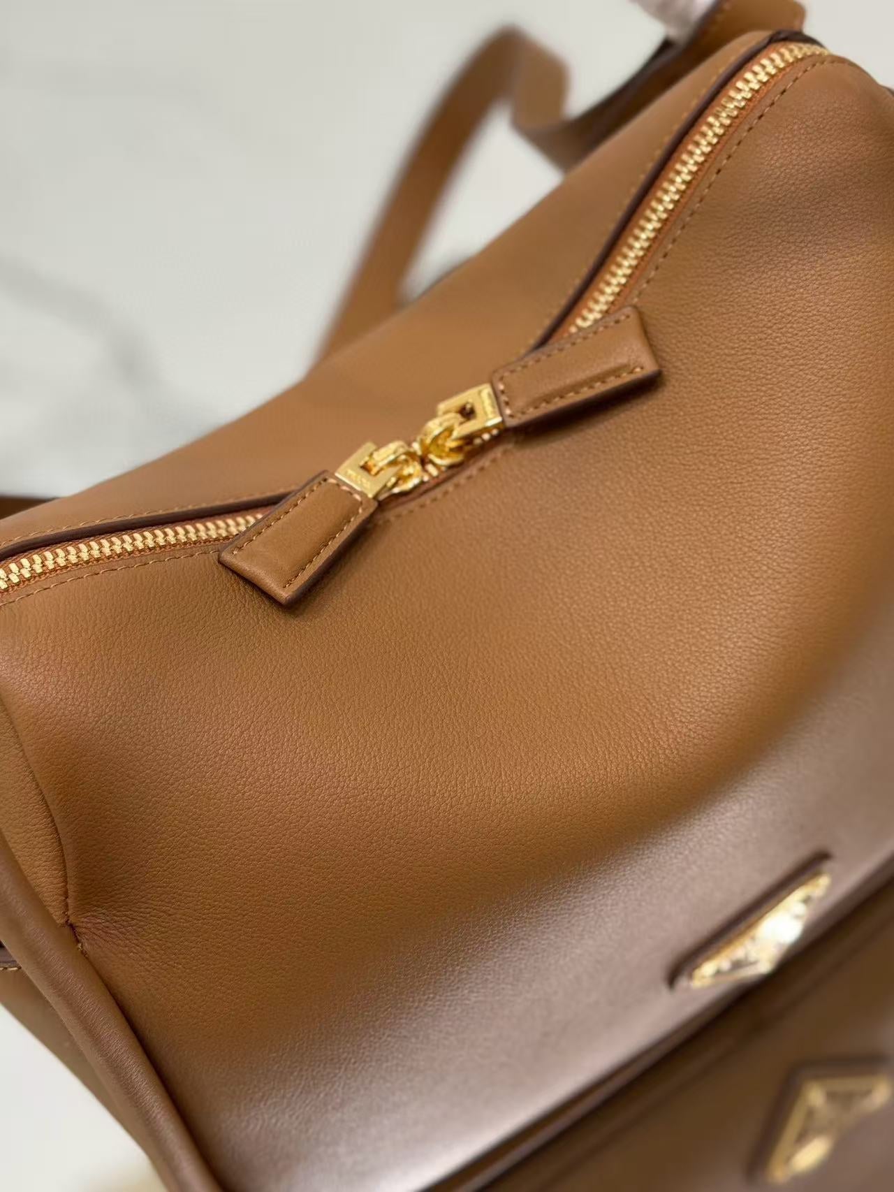Prada Darling Handbag Caramel Soft Grain Leather
