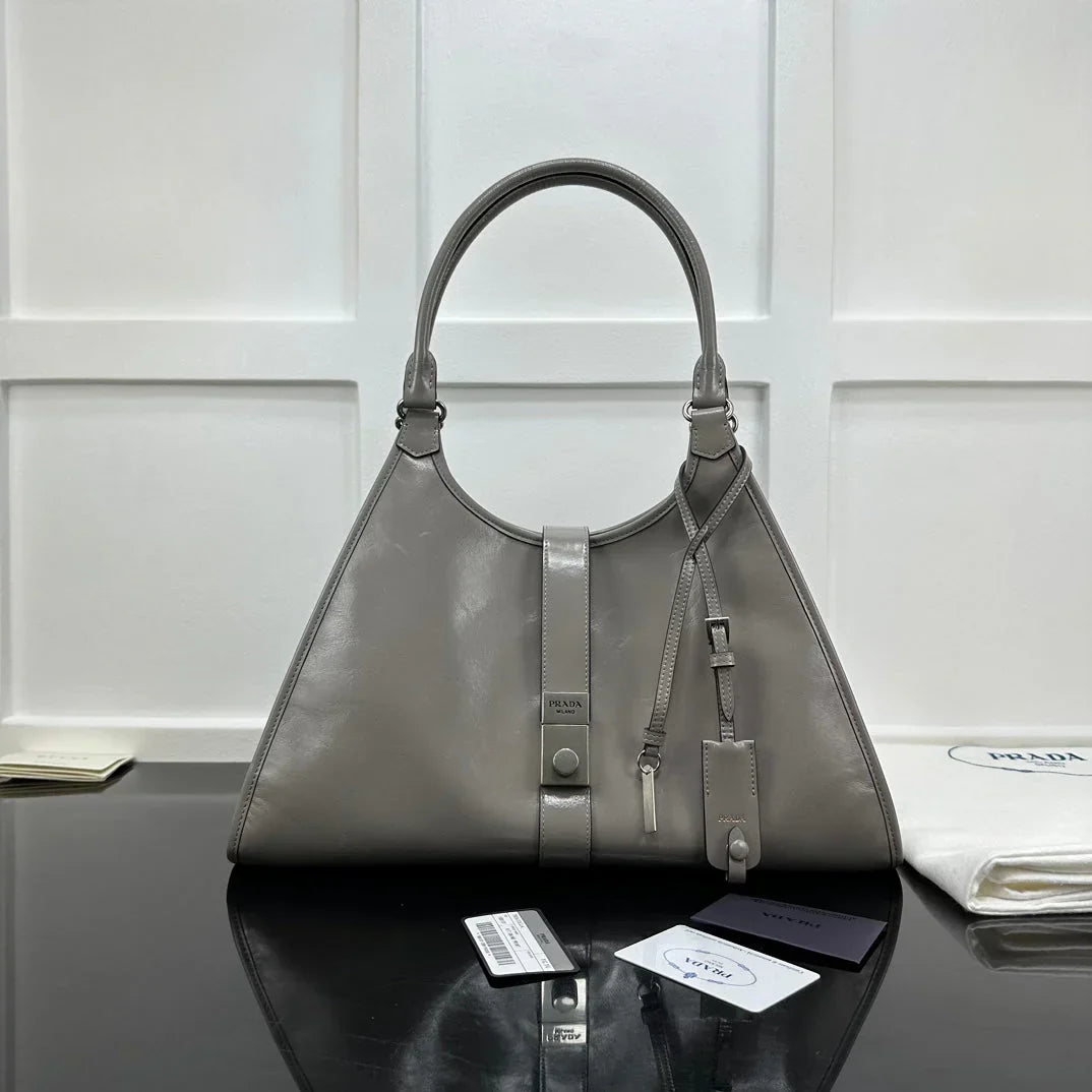Prada 2026 Soft Lux Medium Tote Bag 39cm Patent Calfskin