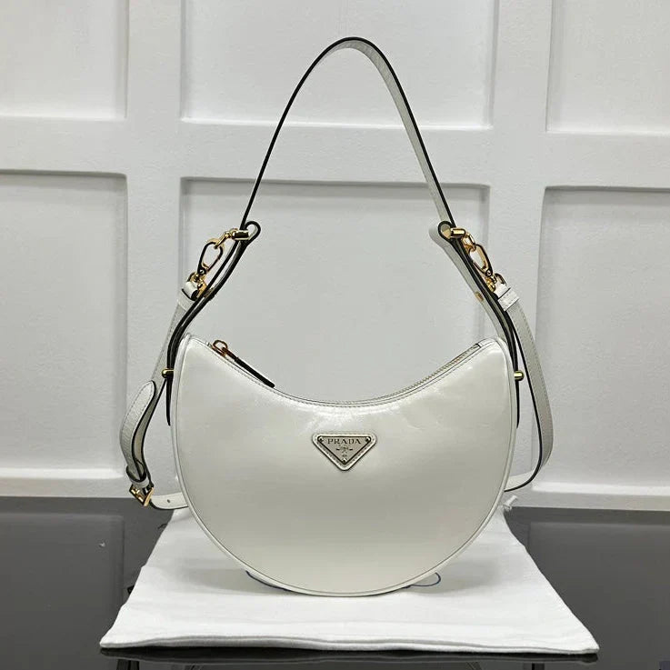 Prada 2026 Arque Shoulder Bag 22.5cm Patent Calfskin