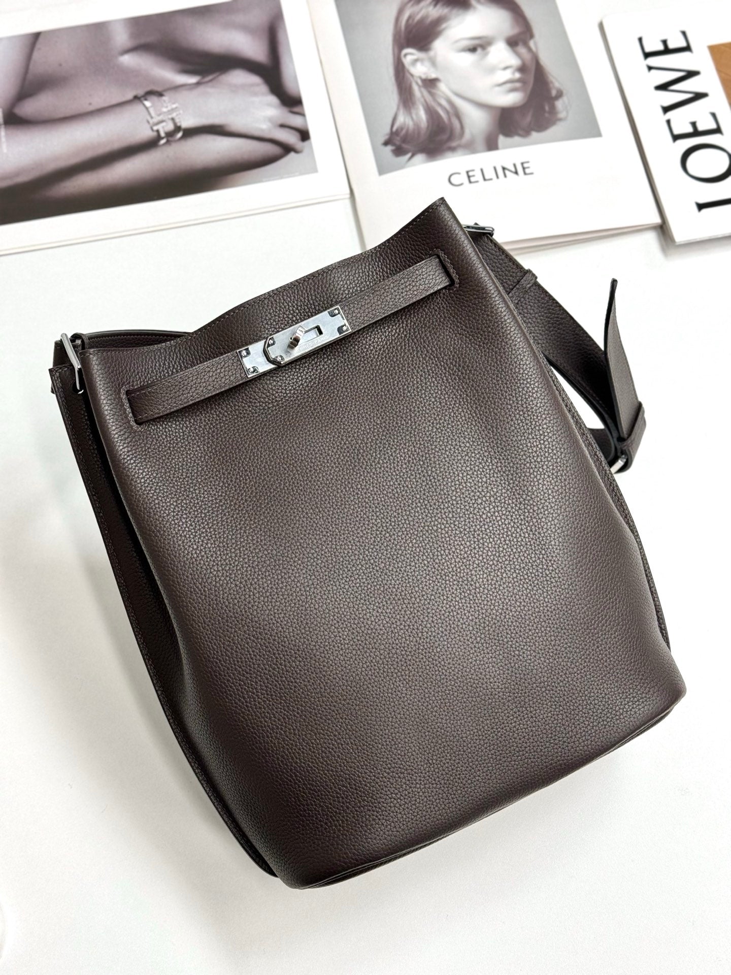 Hermes 2026 So Kelly Leather Silver Hardware