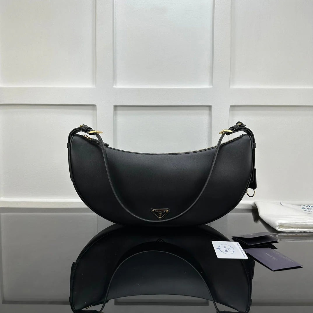 Prada 2026 Large Demi-Lune Shoulder Bag 42cm Calfskin