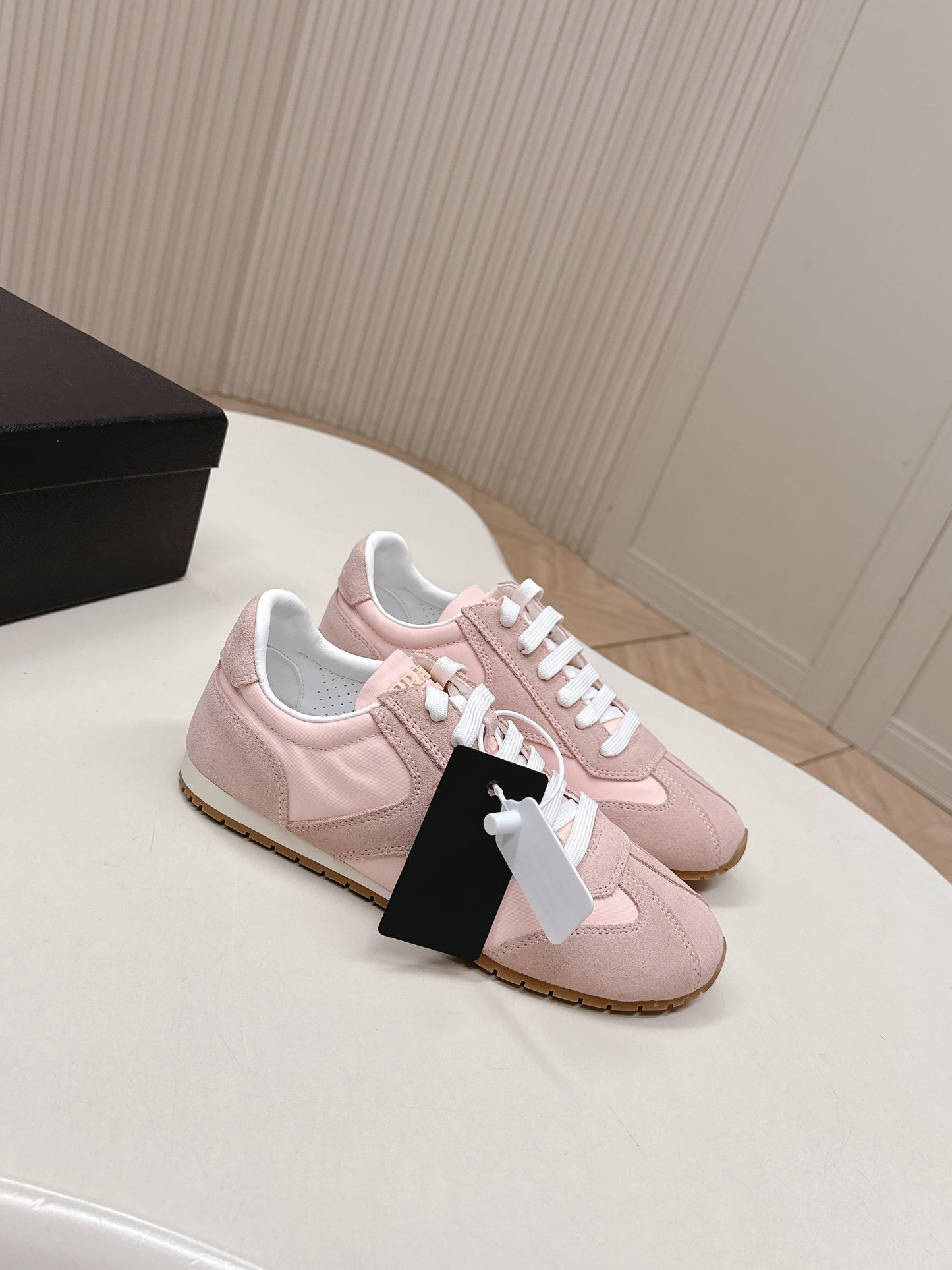 Prada 26ss German Training Pink Suede Leather 644225