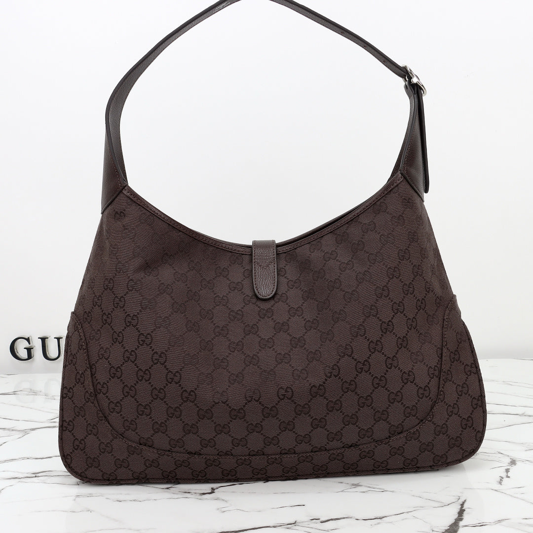 Gucci 2026 Jackie 1961 40cm Dark Brown Canvas Leather
