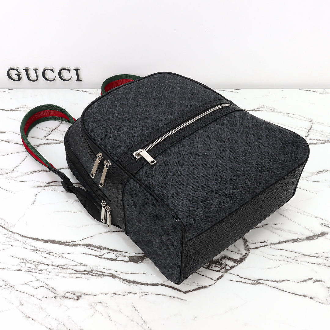 Gucci 2026 Essence Classic Backpack 44cm Black Canvas Leather