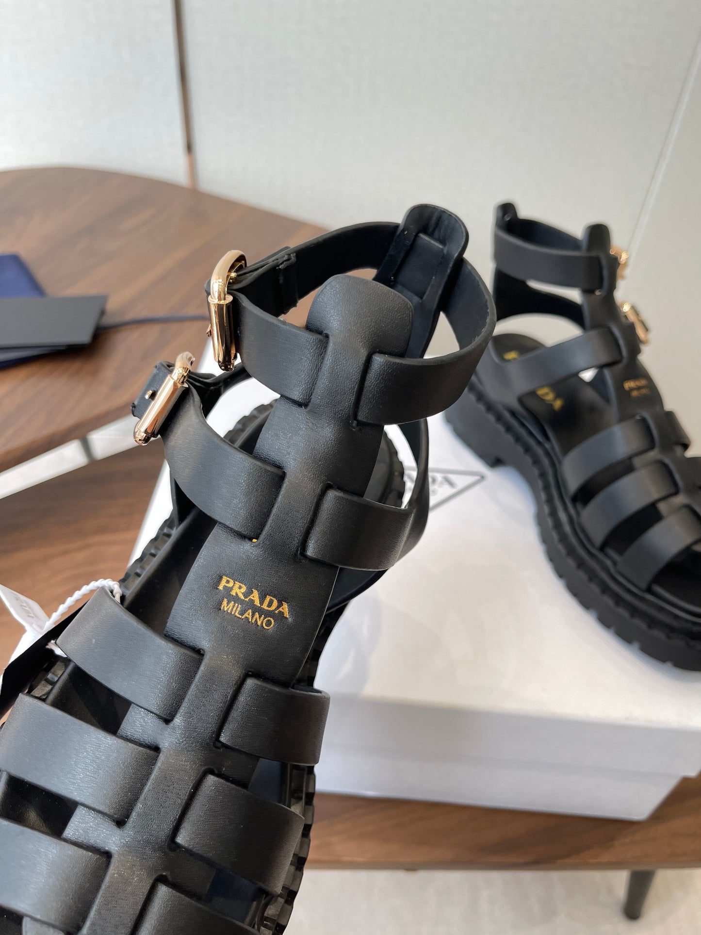 Prada Strappy Sandals 5.5cm Leather 728559