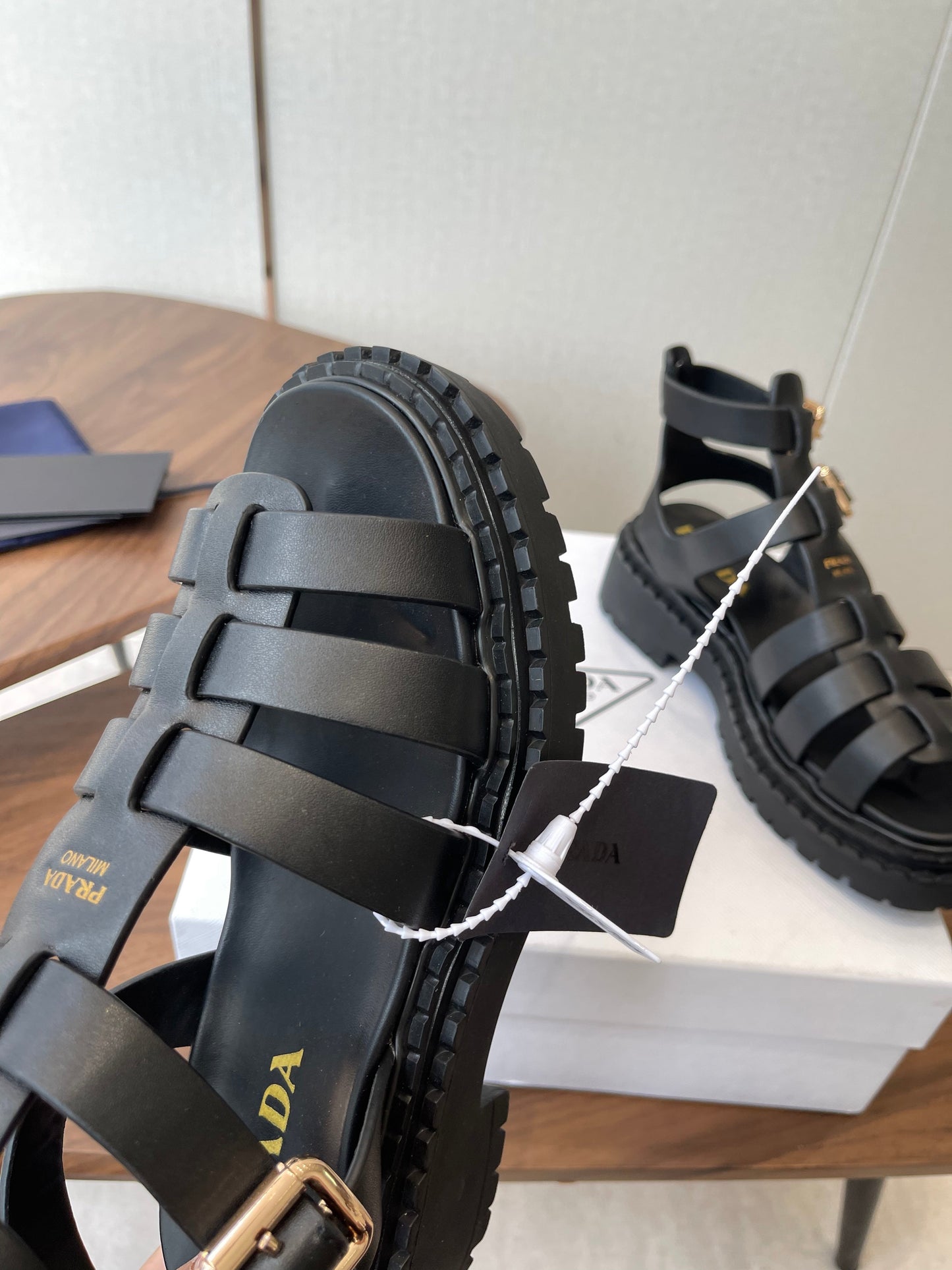 Prada Strappy Sandals 5.5cm Leather 728559