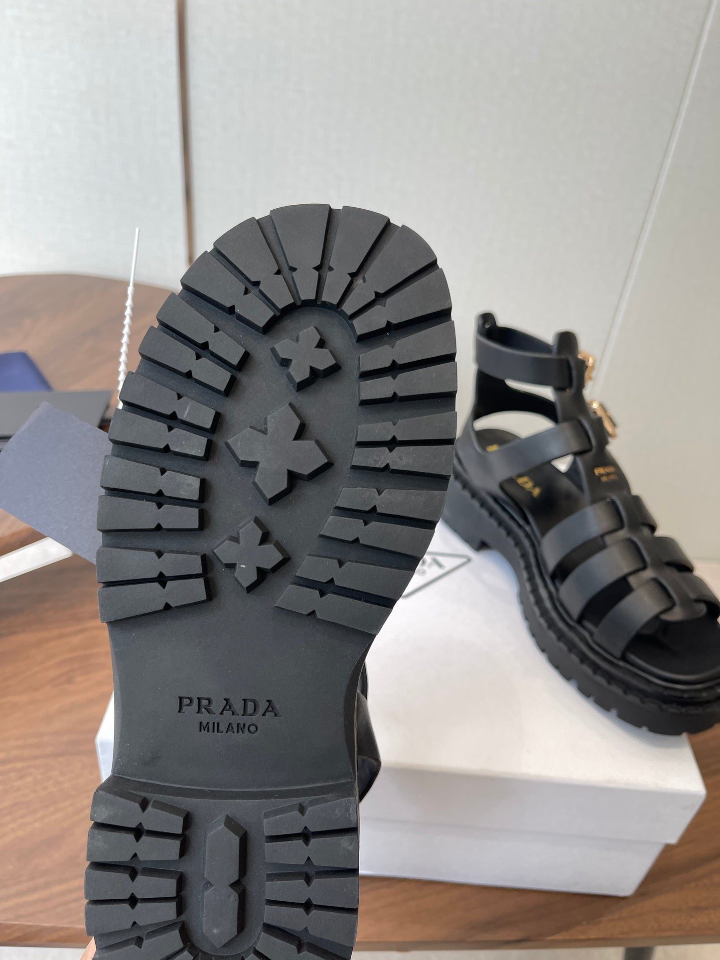 Prada Strappy Sandals 5.5cm Leather 728559
