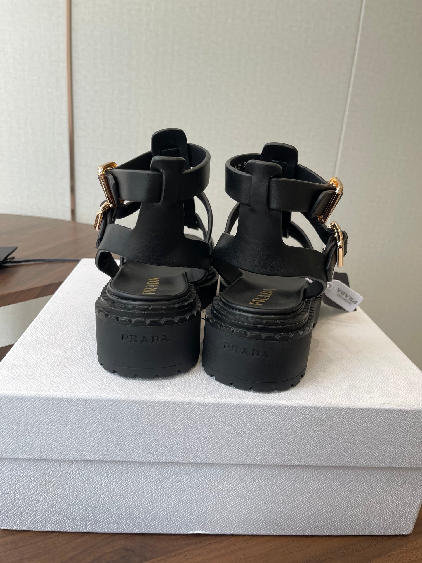 Prada Strappy Sandals 5.5cm Leather 728559
