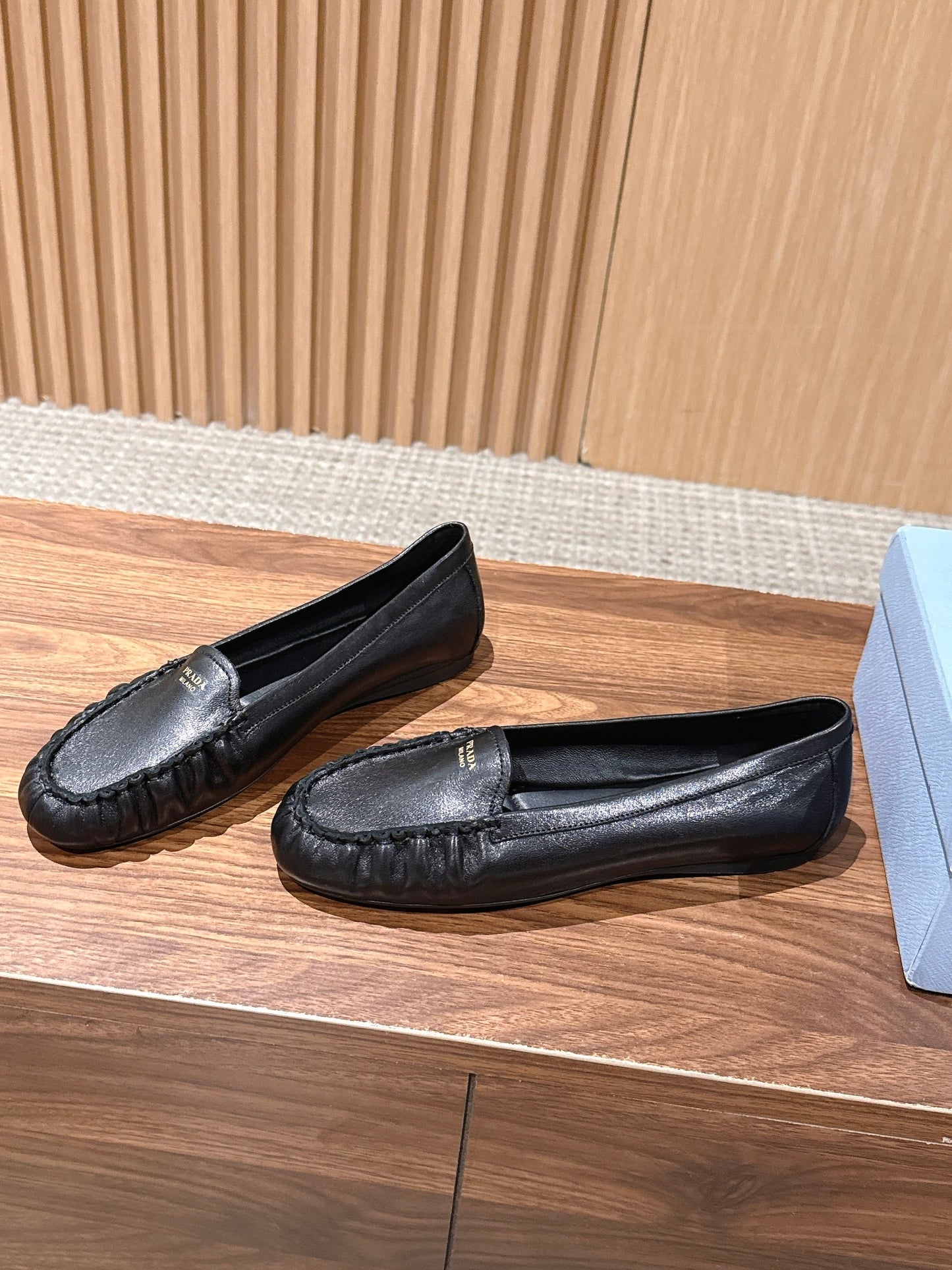 Prada 26s Loafers Black Sheepskin 974892