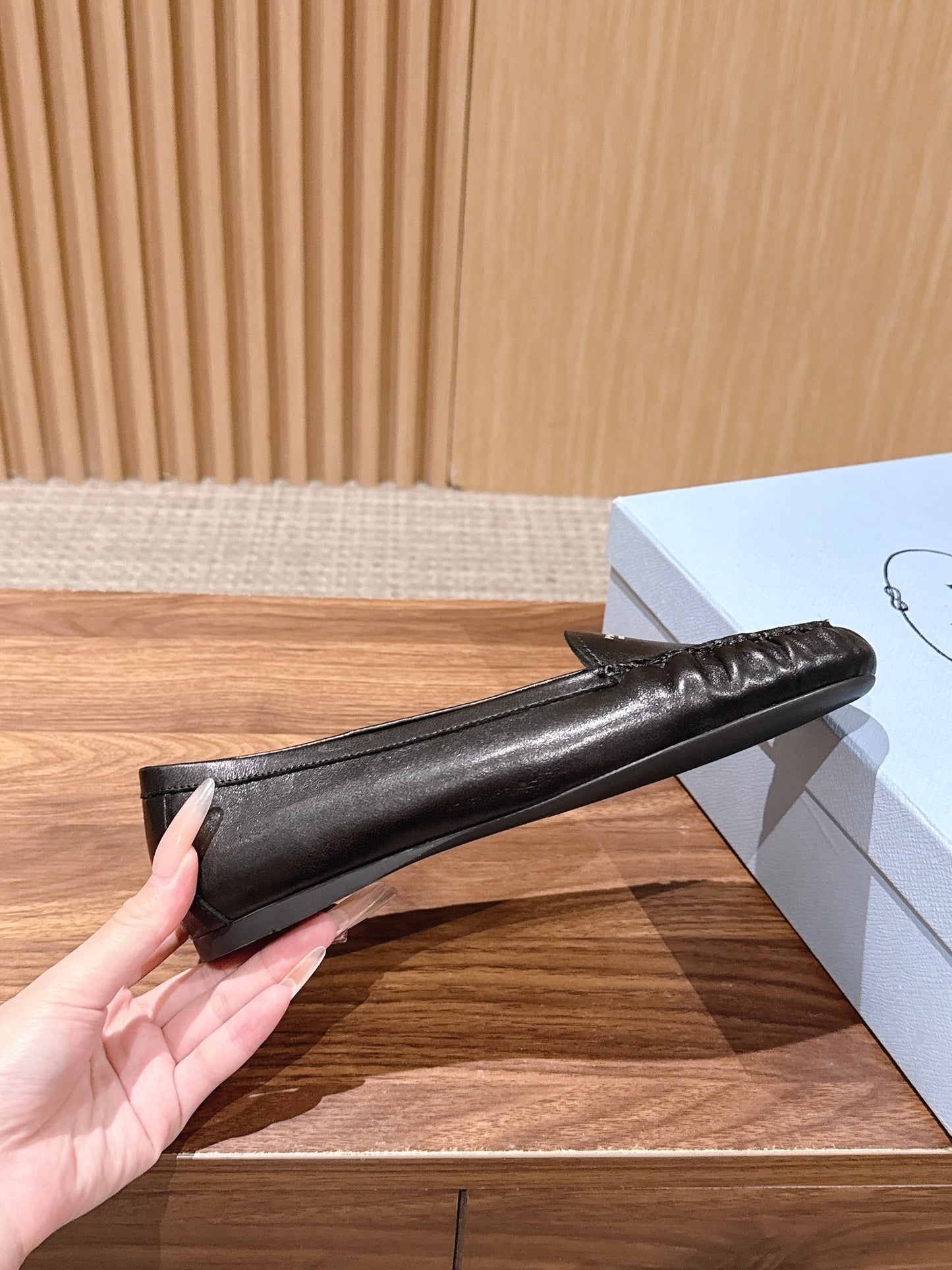 Prada 26s Loafers Black Sheepskin 974892