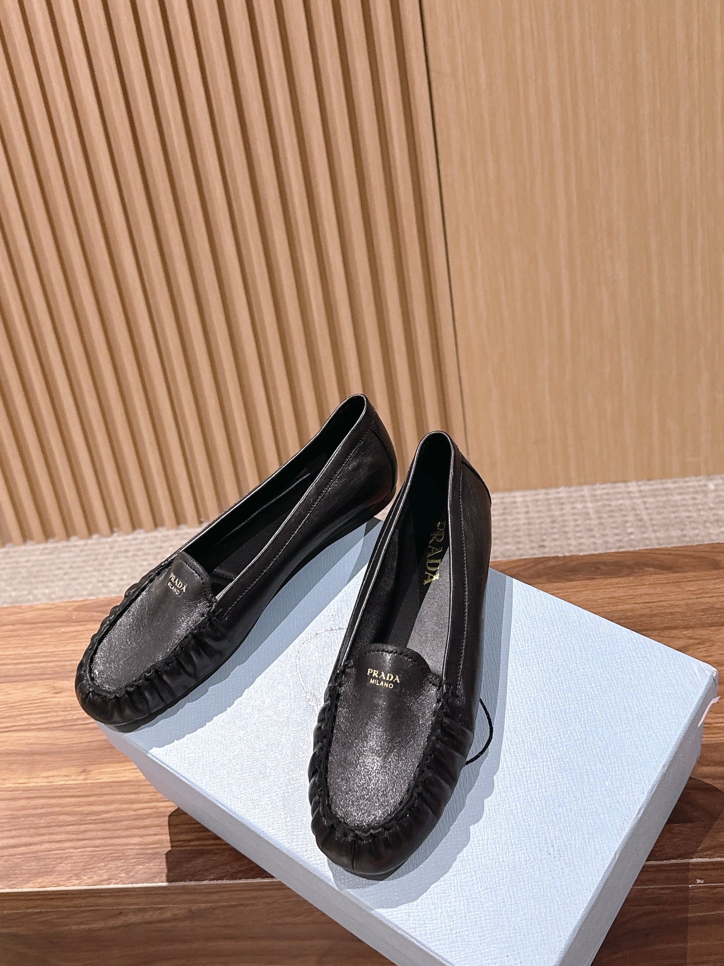 Prada 26s Loafers Black Sheepskin 974892