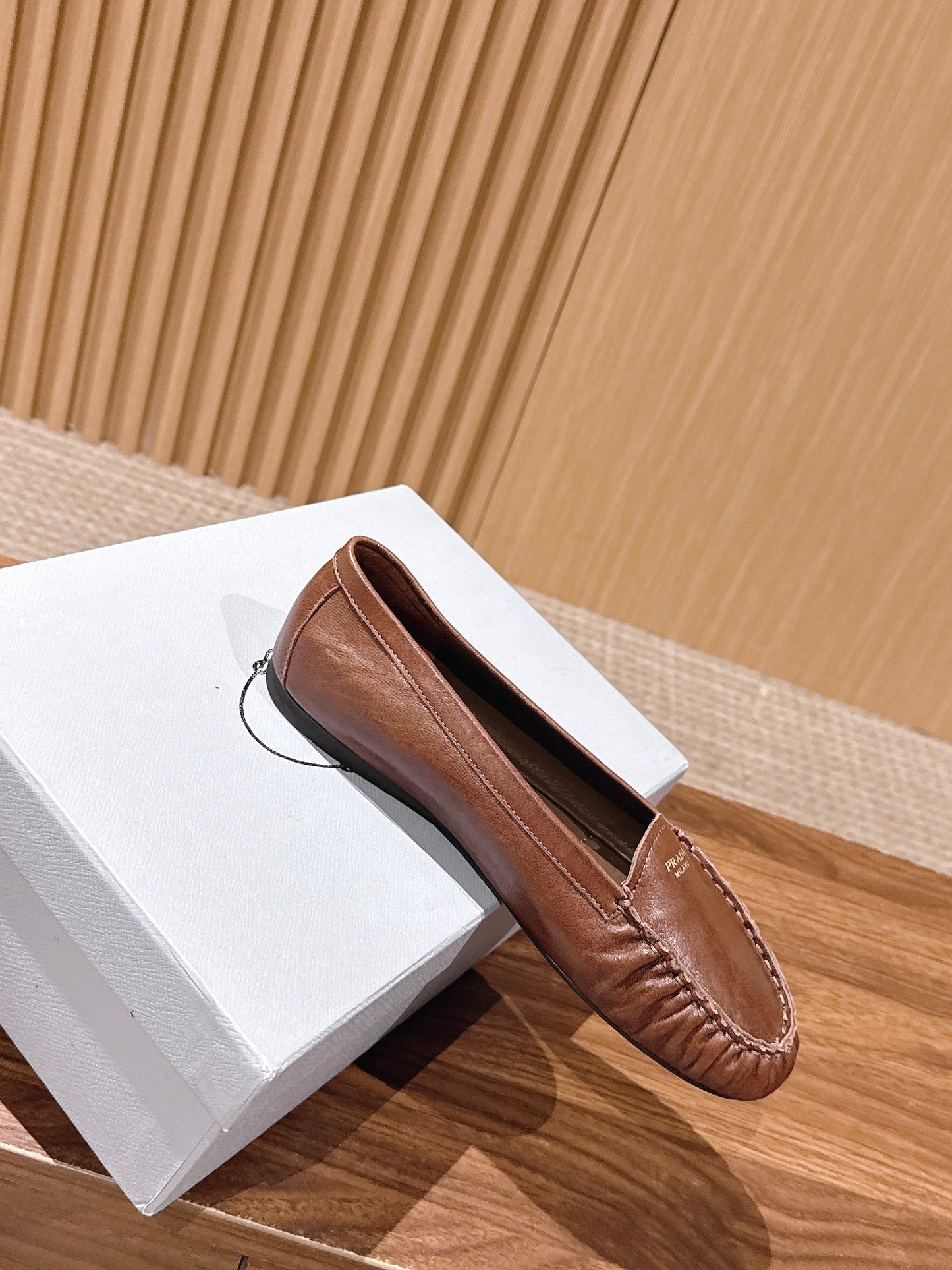 Prada 26s Loafers Tan Sheepskin 974893