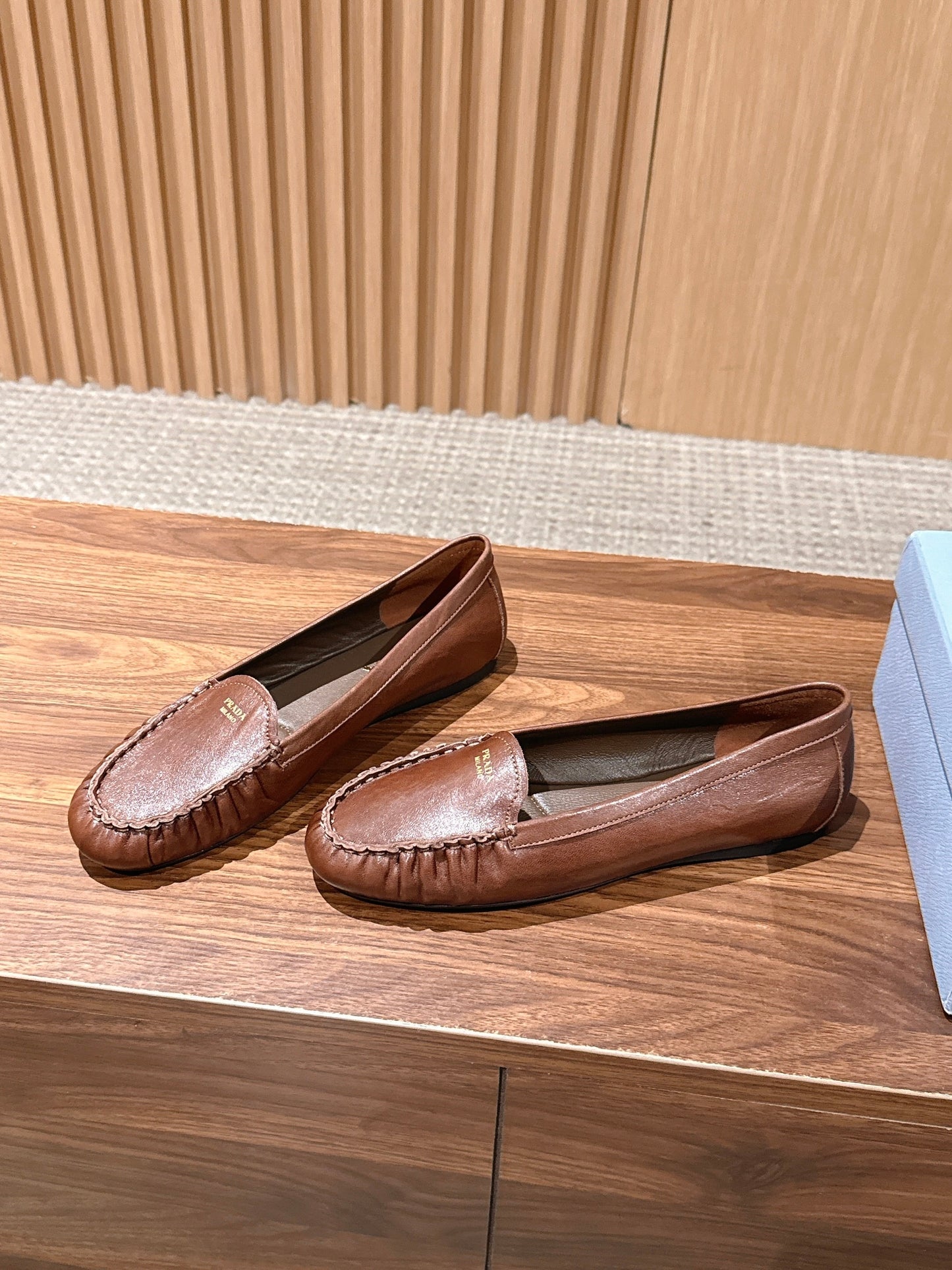 Prada 26s Loafers Tan Sheepskin 974893