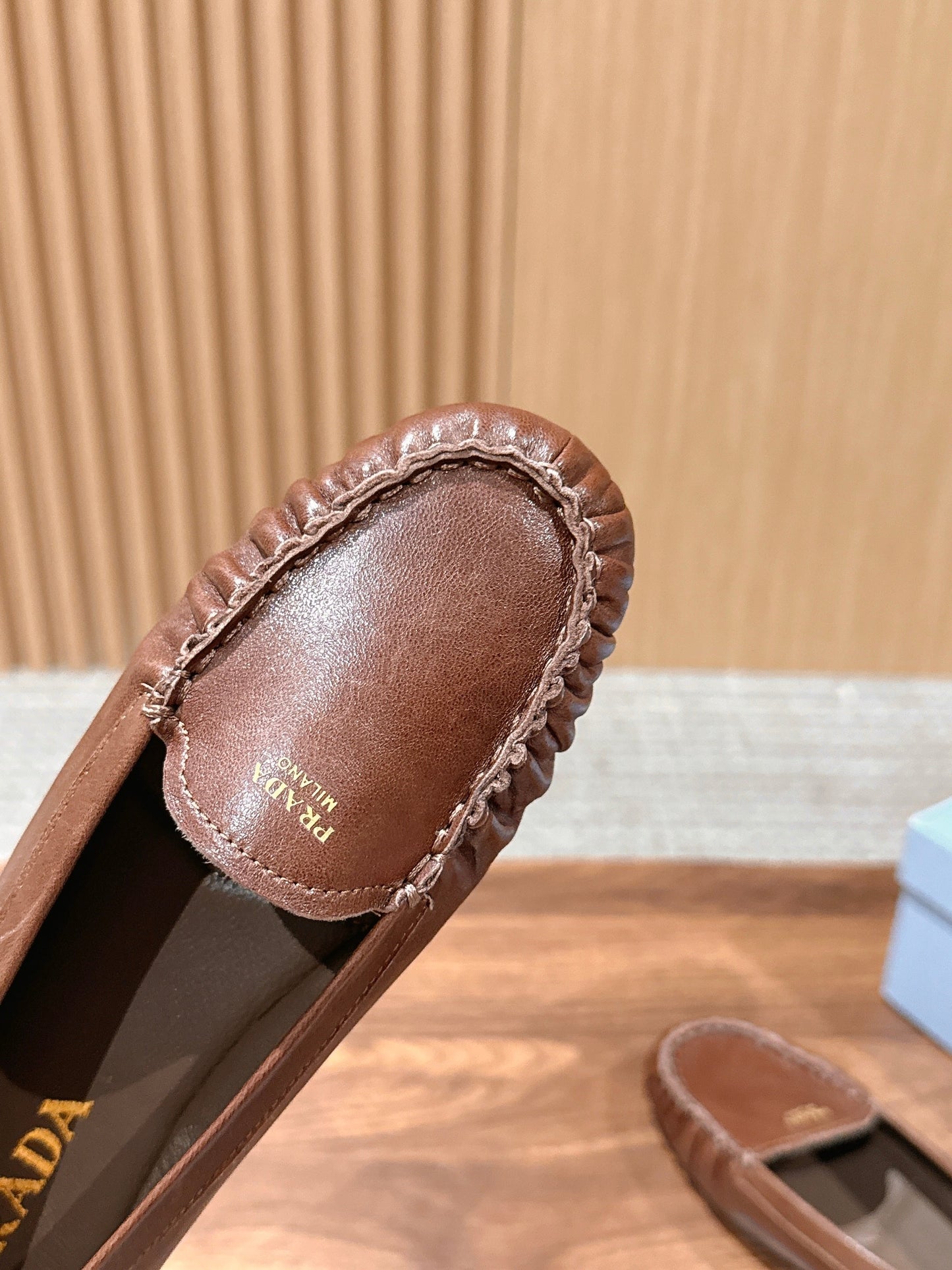 Prada 26s Loafers Tan Sheepskin 974893