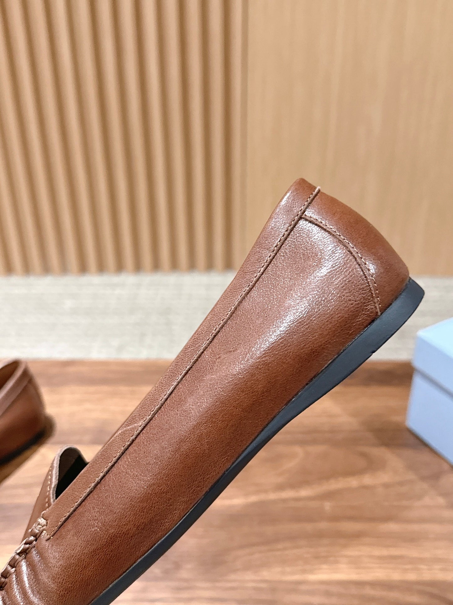 Prada 26s Loafers Tan Sheepskin 974893