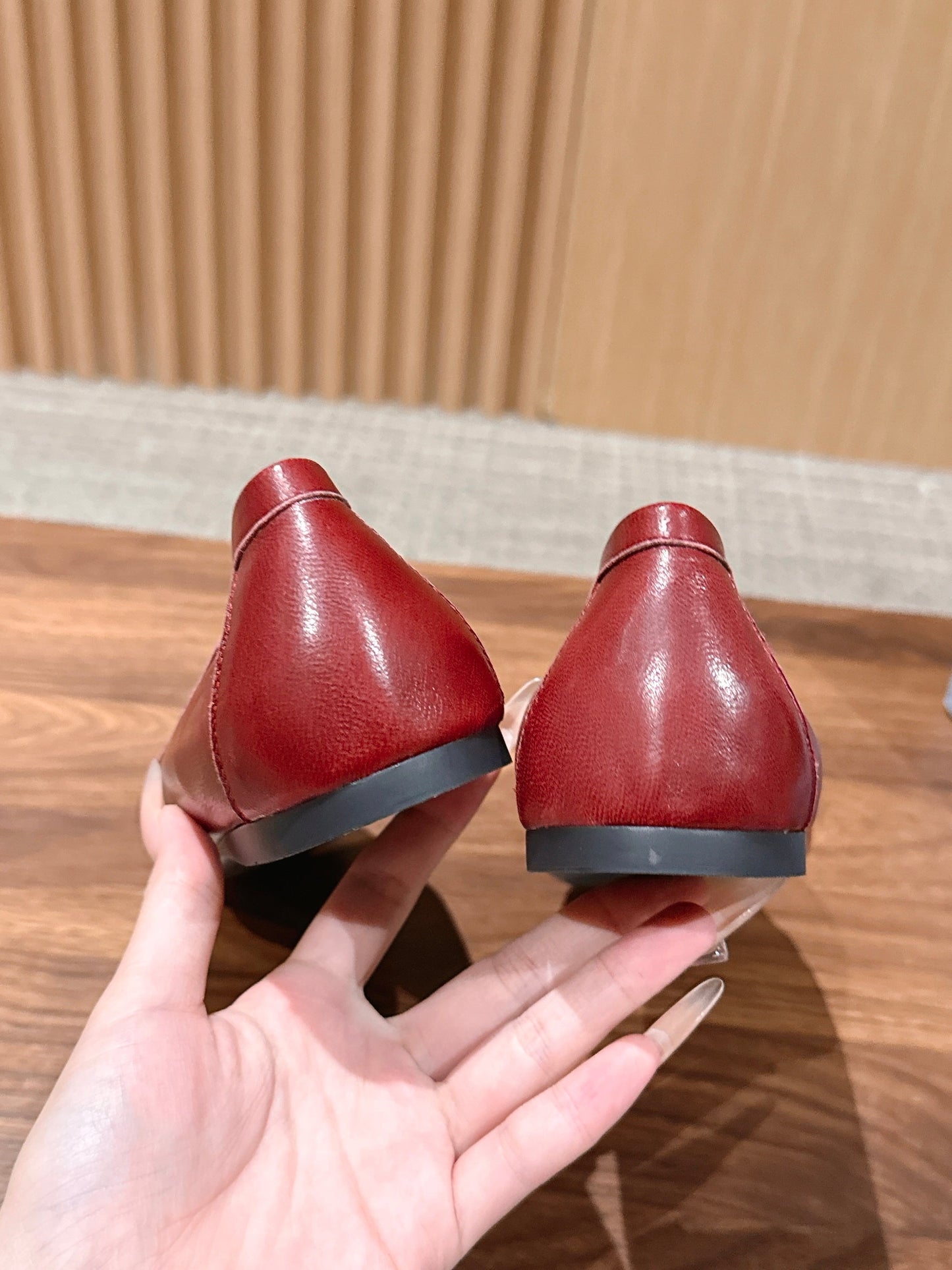 Prada 26s Loafers Burgundy Sheepskin 974895
