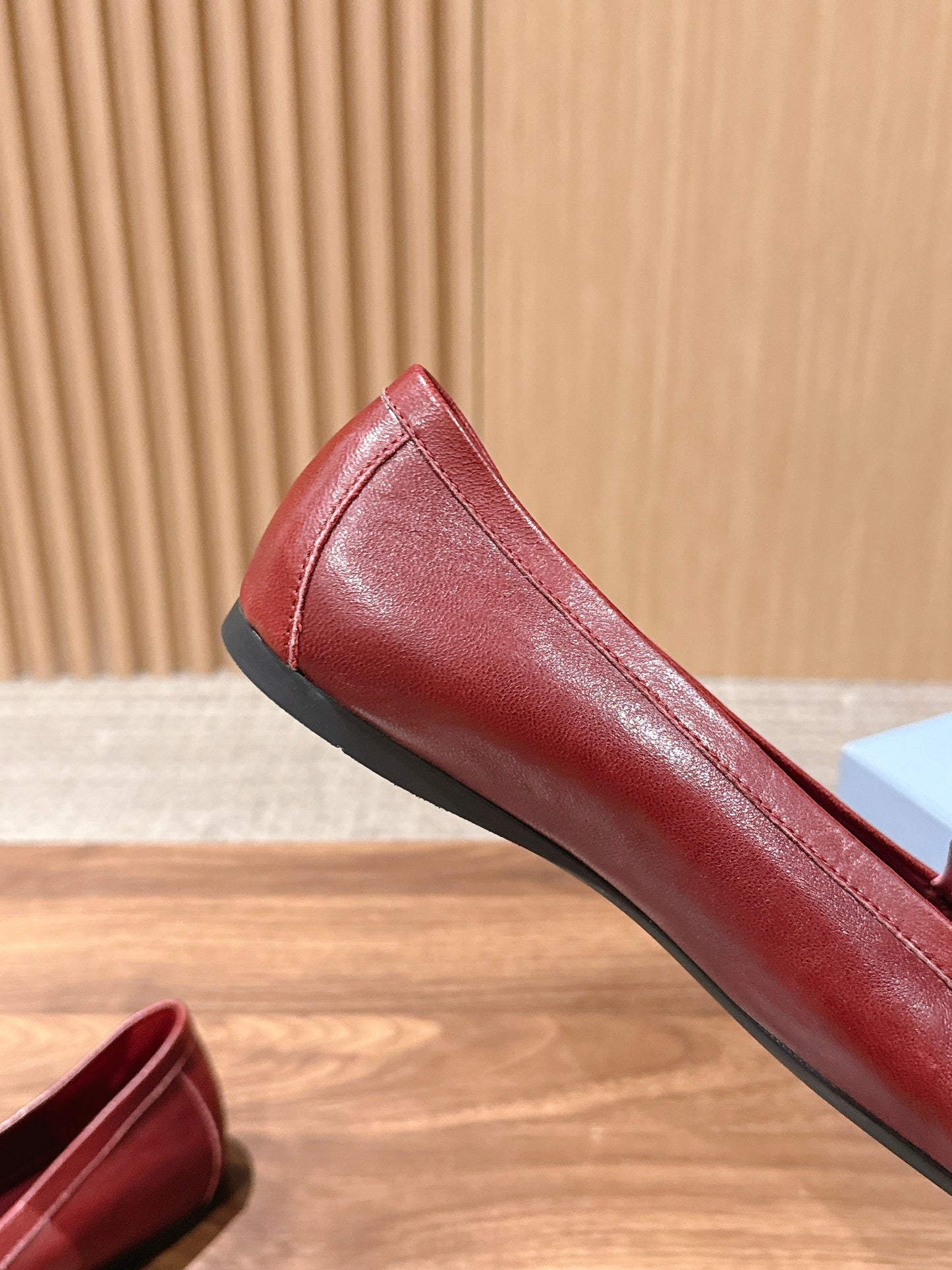 Prada 26s Loafers Burgundy Sheepskin 974895