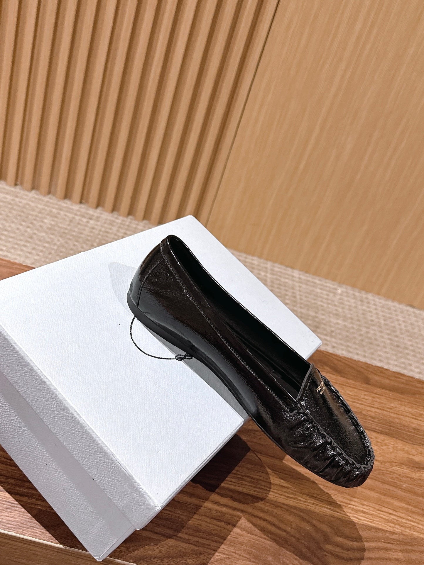 Prada 26s Loafers Black Glossy Leather 974896