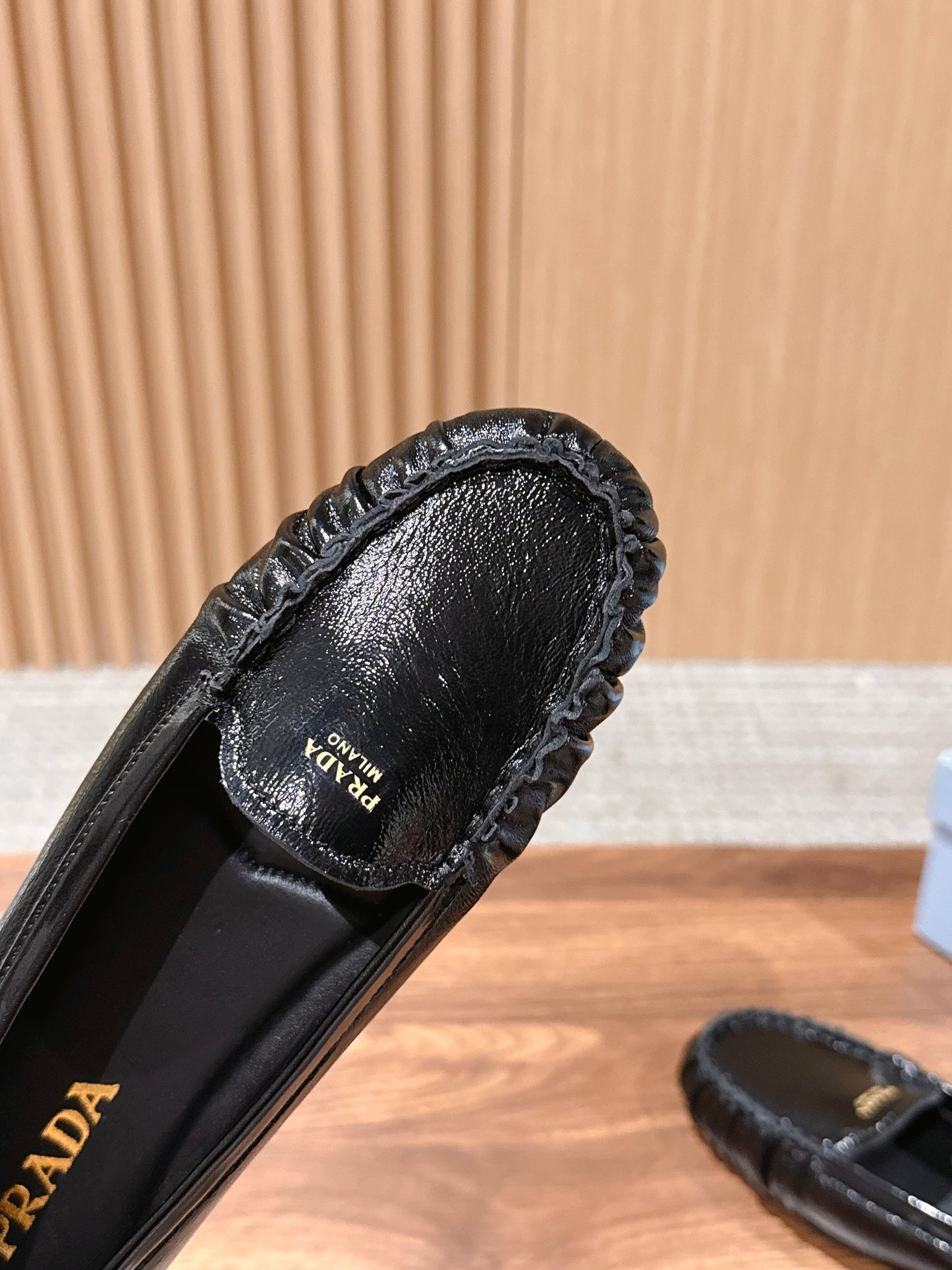 Prada 26s Loafers Black Glossy Leather 974896