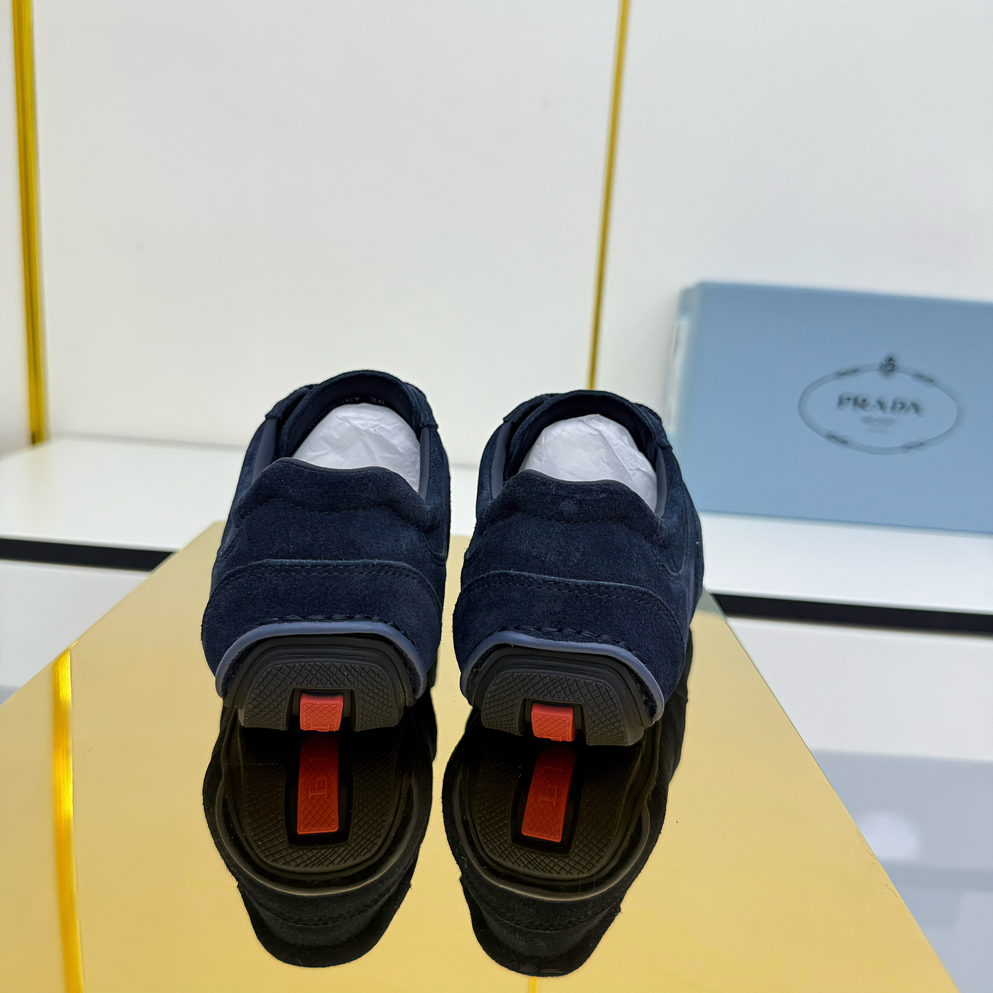 Prada Montecarlo Sneakers Dark Navy Blue Suede 565699