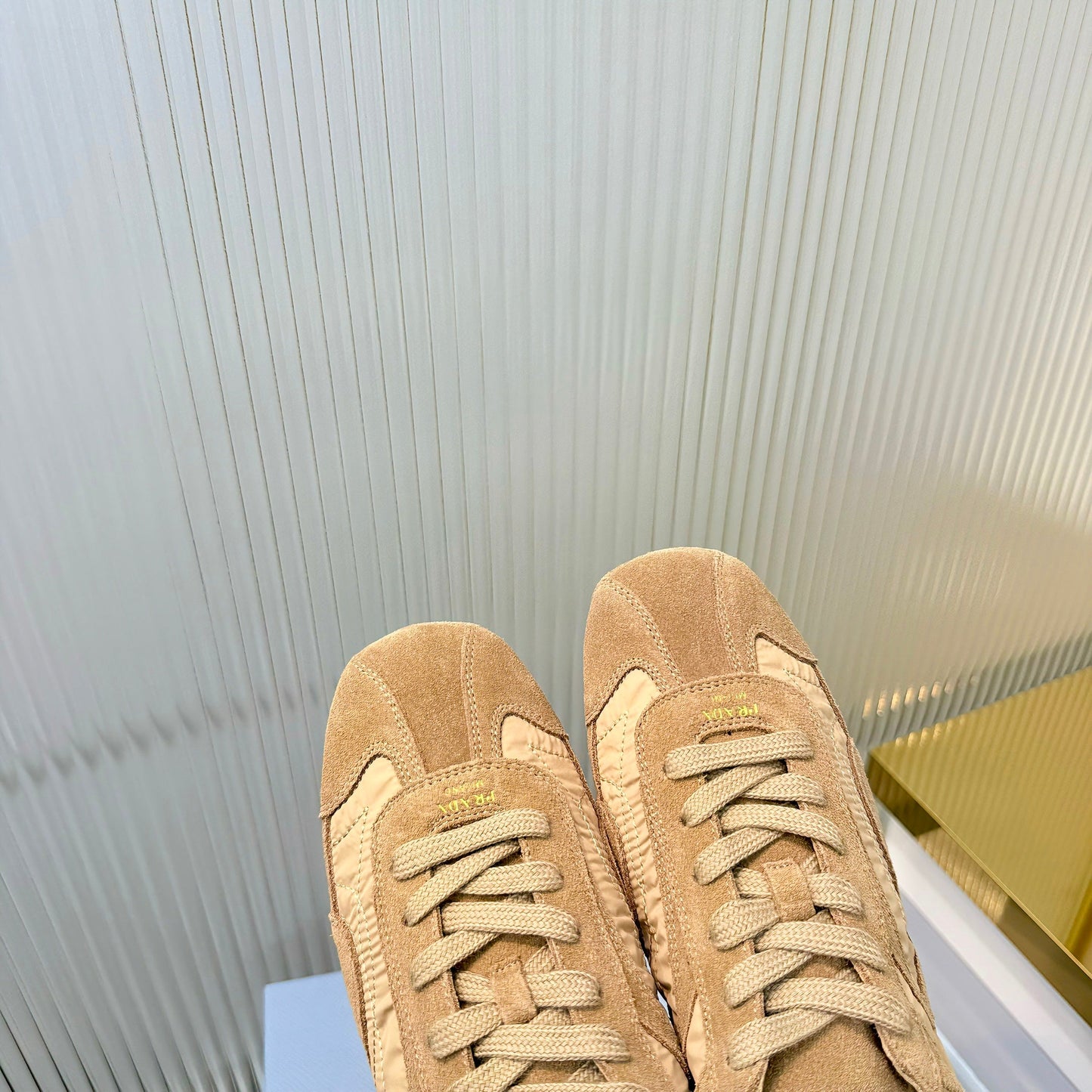 Prada Montecarlo Sneakers Khaki Re Nylon Suede 715028