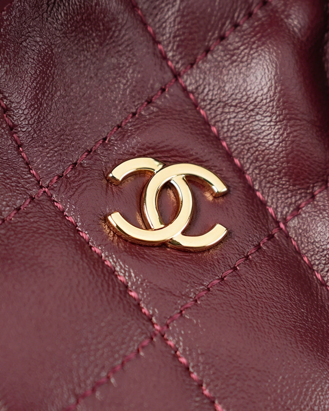 Chanel 26 Drawstring Bag Burgundy Lambskin