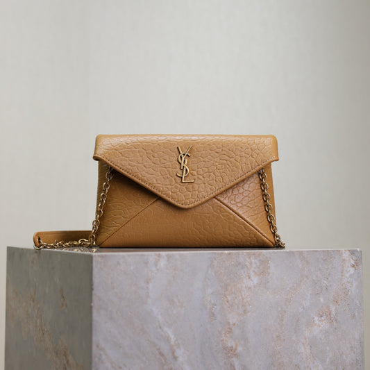 Prada Calypso Bag 19cm Light Brown Elephant Leather