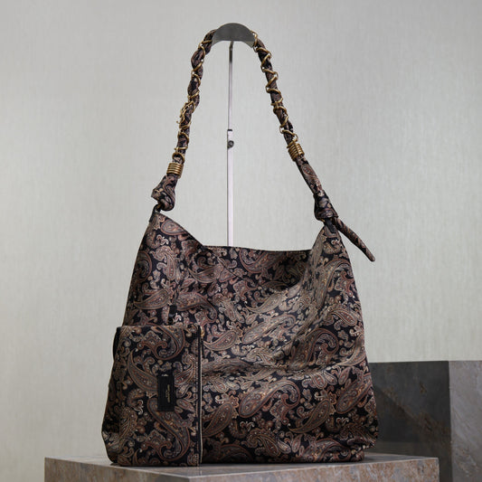 Prada AMALIA Tote Bag 40cm Jacquard Frabic GHW