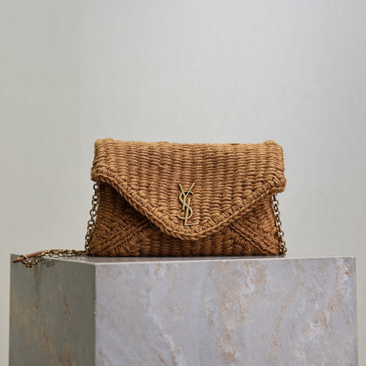Prada Calypso Bag 19cm Brown Rope Woven Leather