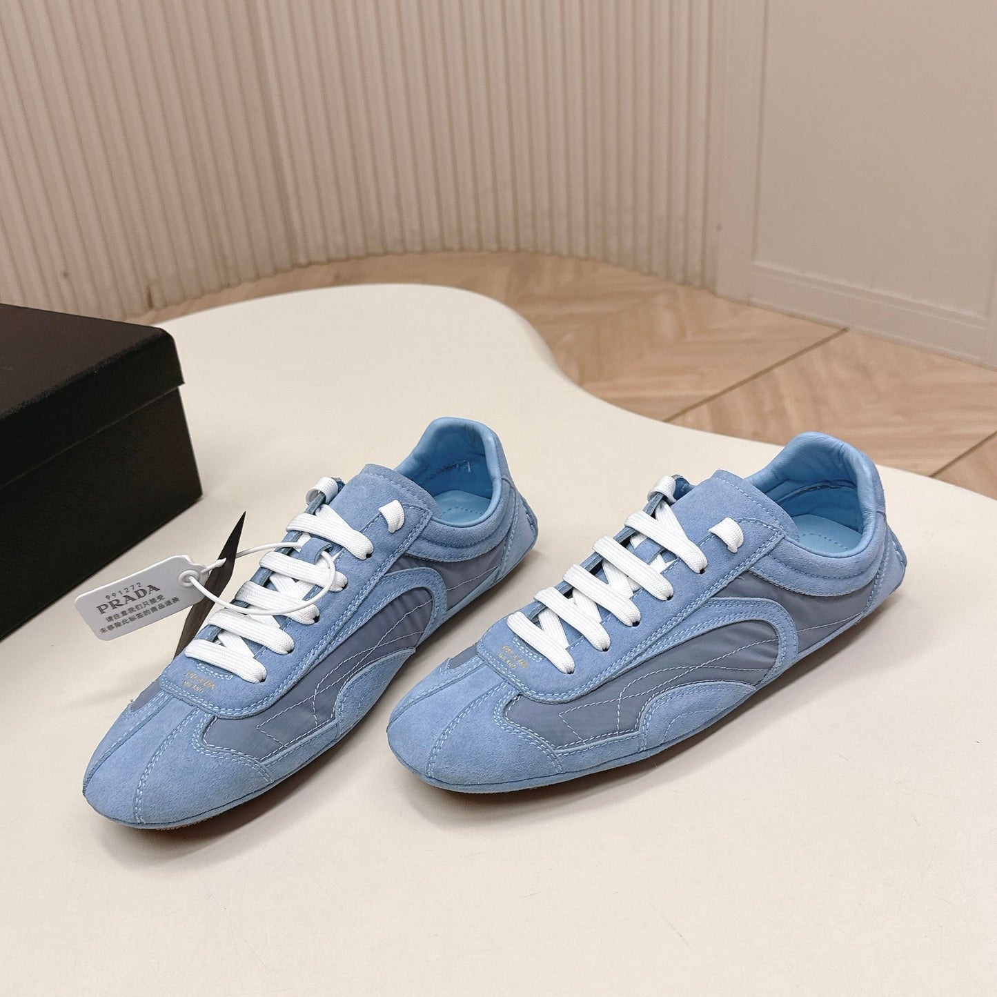 Prada 26ss German Training Light Blue Suede Re Nylon 644210