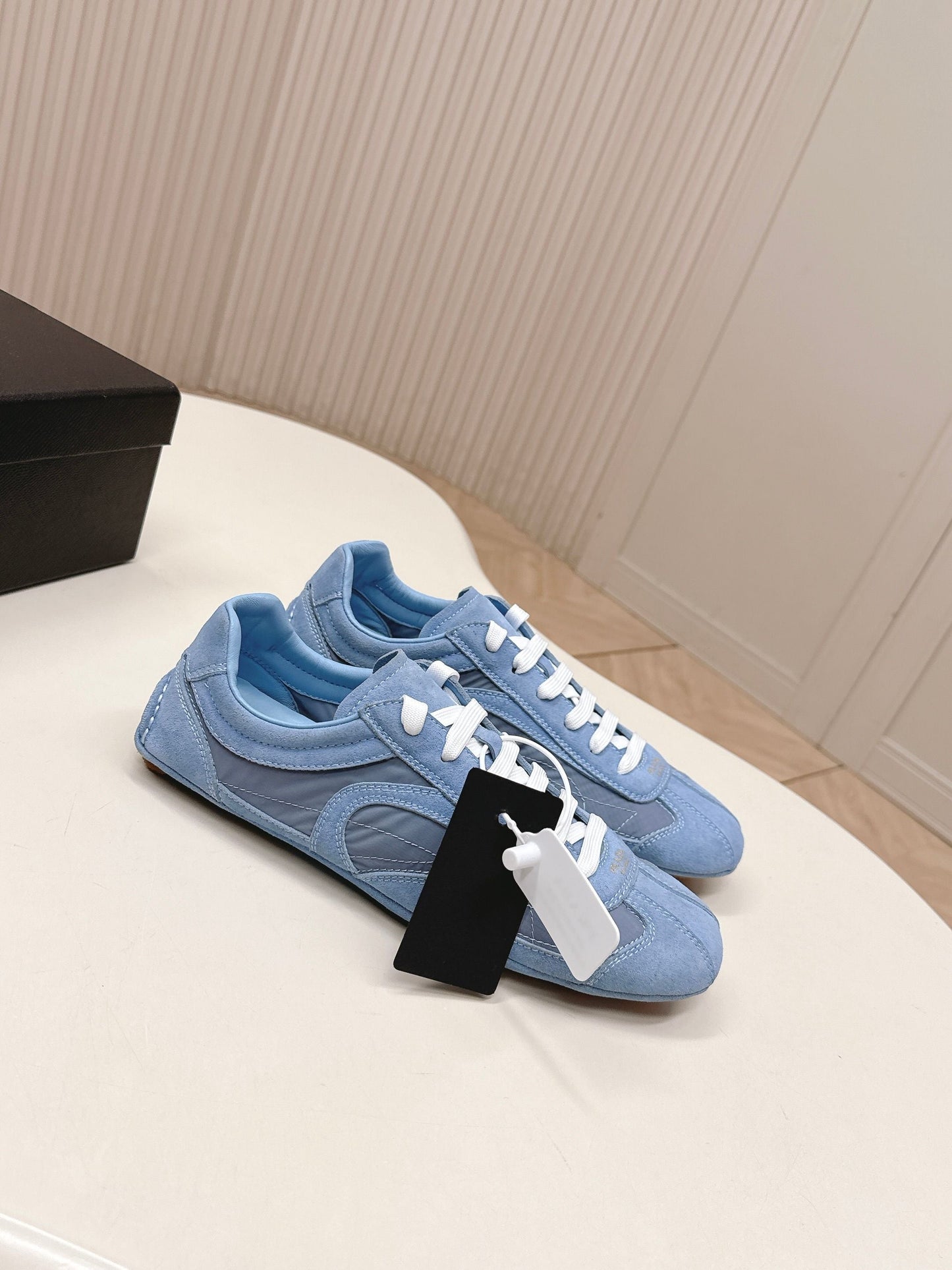 Prada 26ss German Training Light Blue Suede Re Nylon 644210