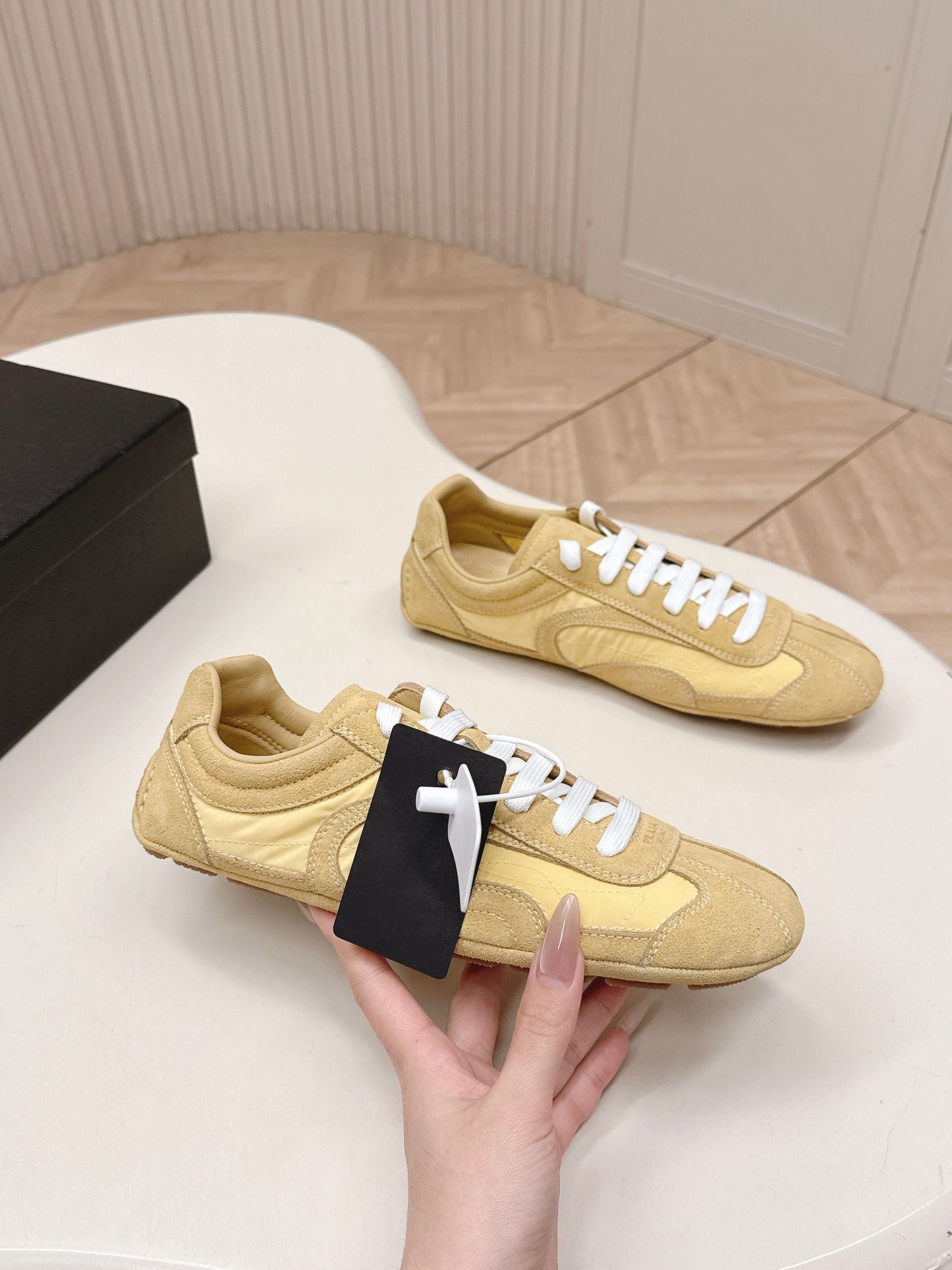 Prada 26ss German Training Light Brown Suede Re Nylon 644211
