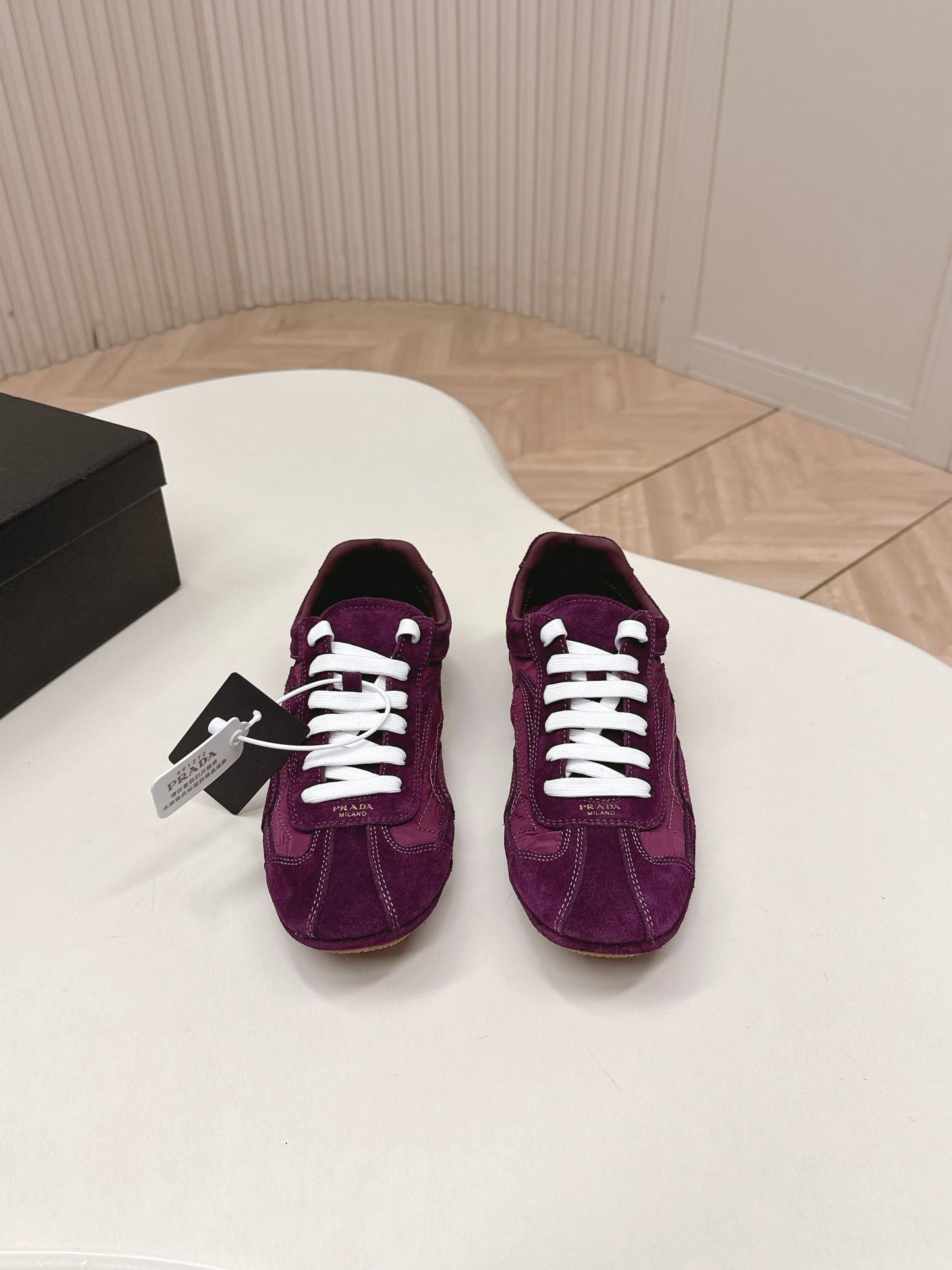 Prada 26ss German Training Burgundy Suede Re Nylon 644212