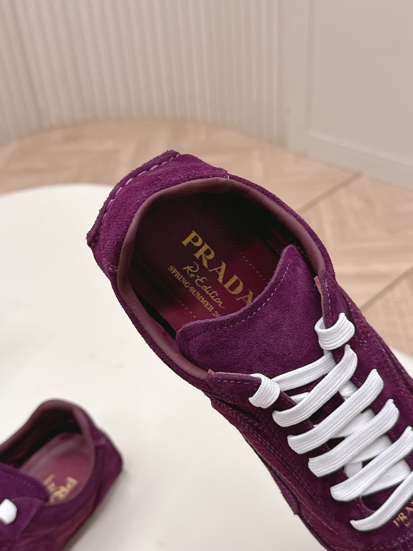 Prada 26ss German Training Burgundy Suede Re Nylon 644212