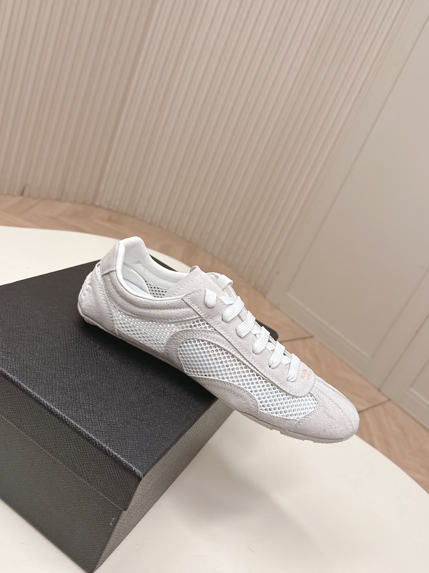 Prada 26ss German Training Light Grey Suede Mesh 644213