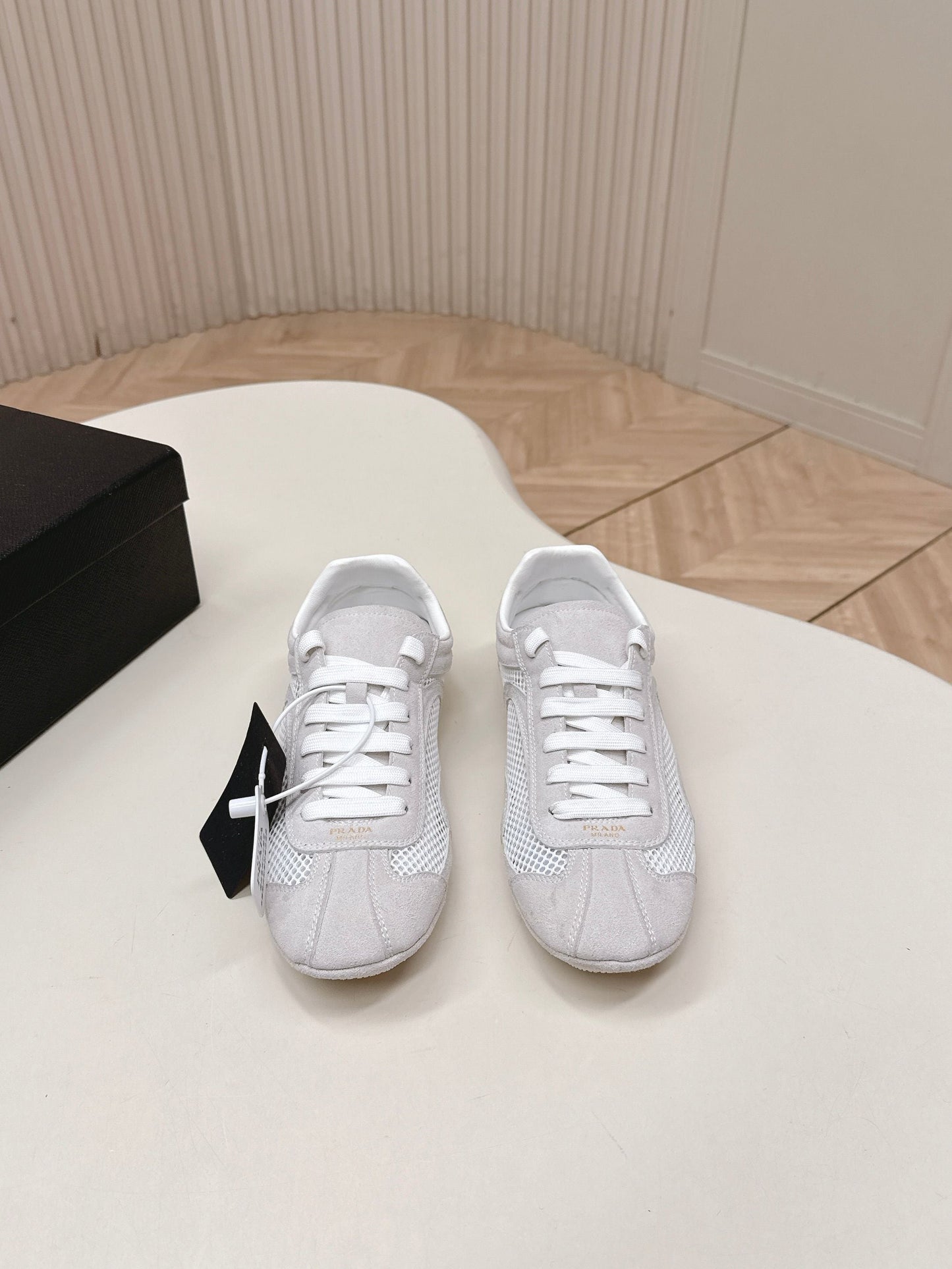 Prada 26ss German Training Light Grey Suede Mesh 644213