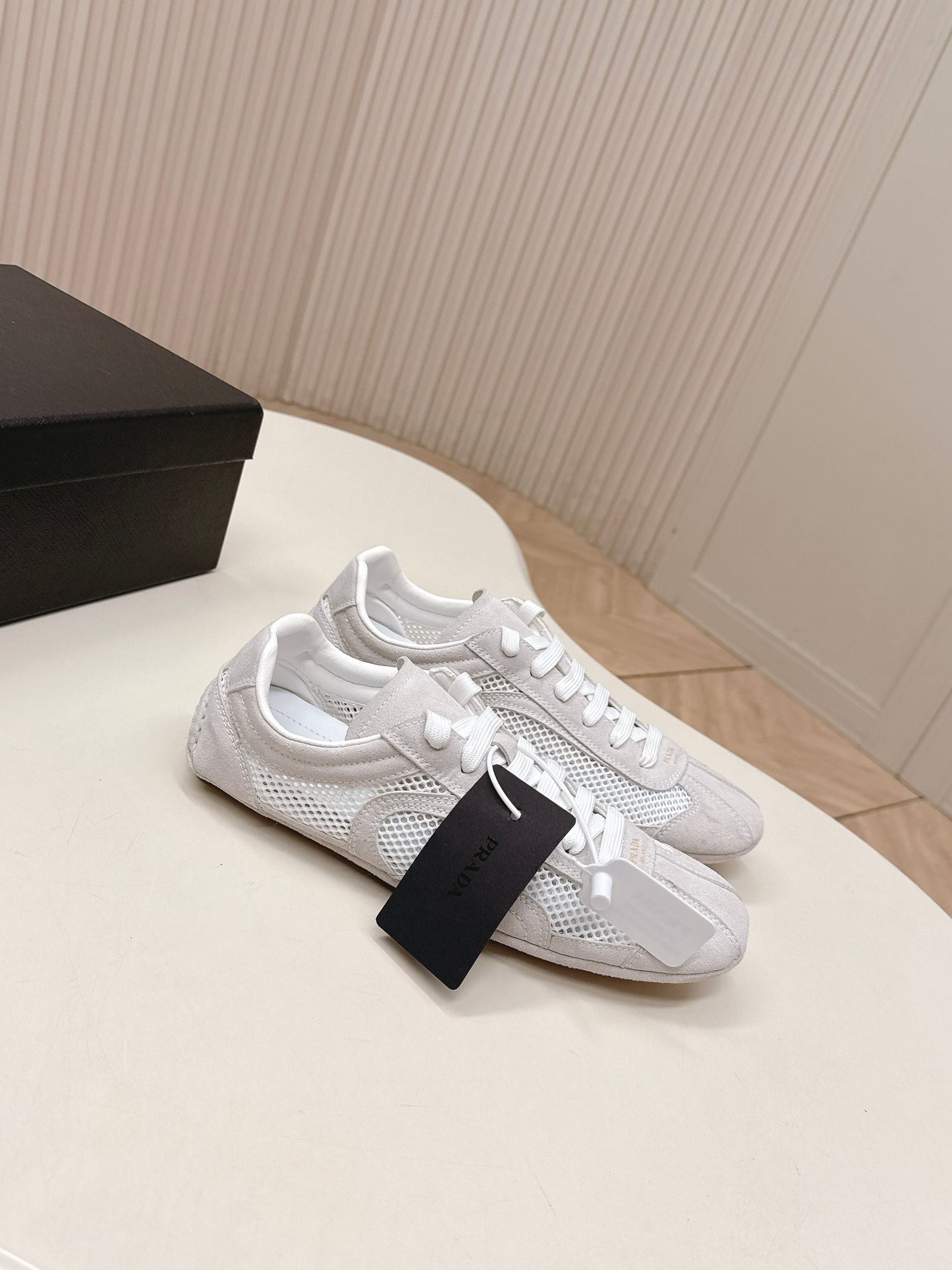 Prada 26ss German Training Light Grey Suede Mesh 644213