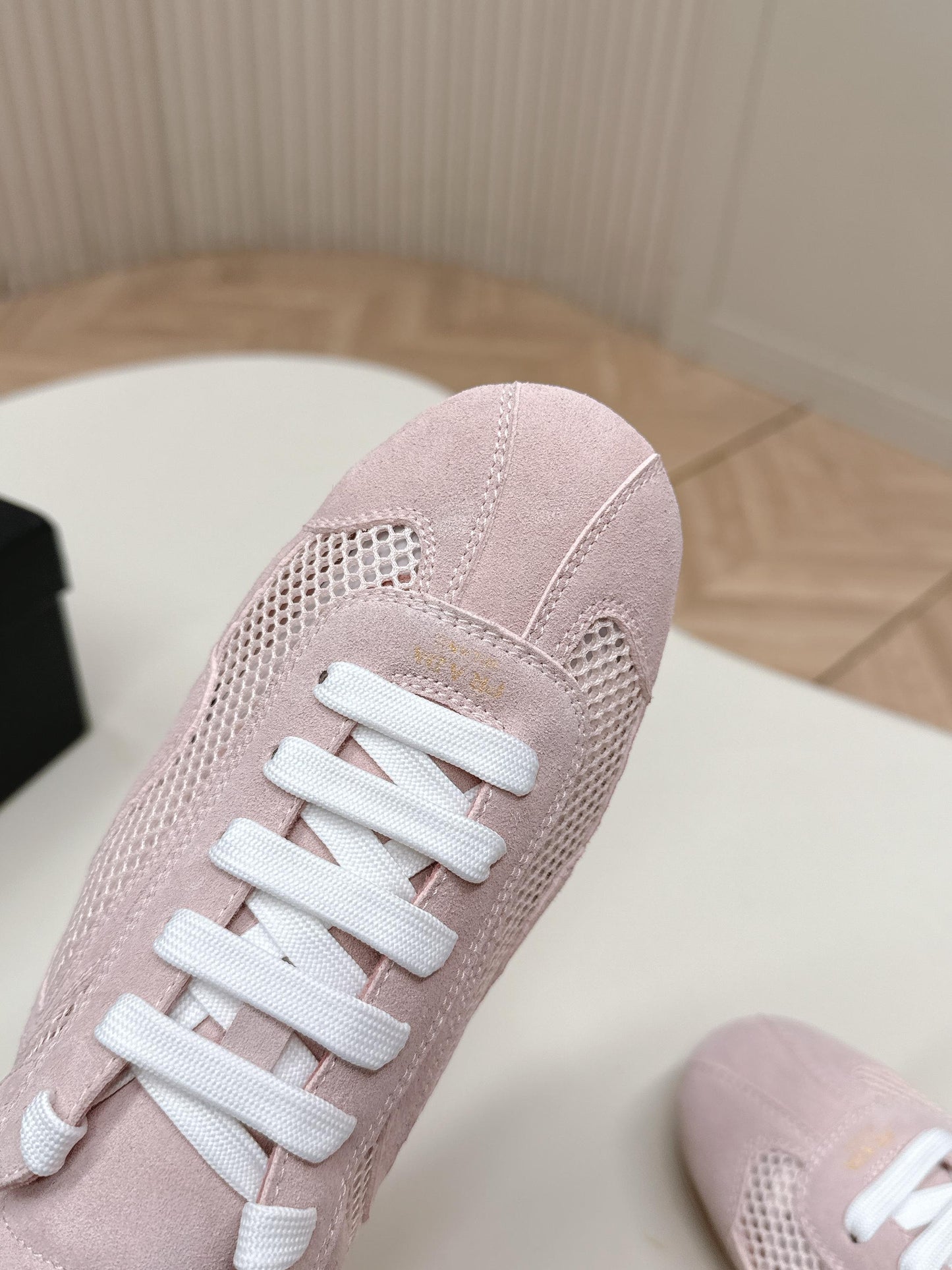 Prada 26ss German Training Light Pink Suede Mesh 644217